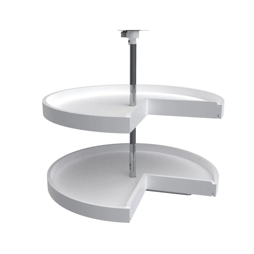 28 in White Polymer Pie-Cut Lazy Susans 2-Shelf White  28 in (711 mm) W x 28 in (711 mm) D x 26 in (660 mm) H - Image 5