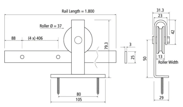 BARNSDOORKIT F/RAIL TPO MNT S/MIN MT BLK - Image 3