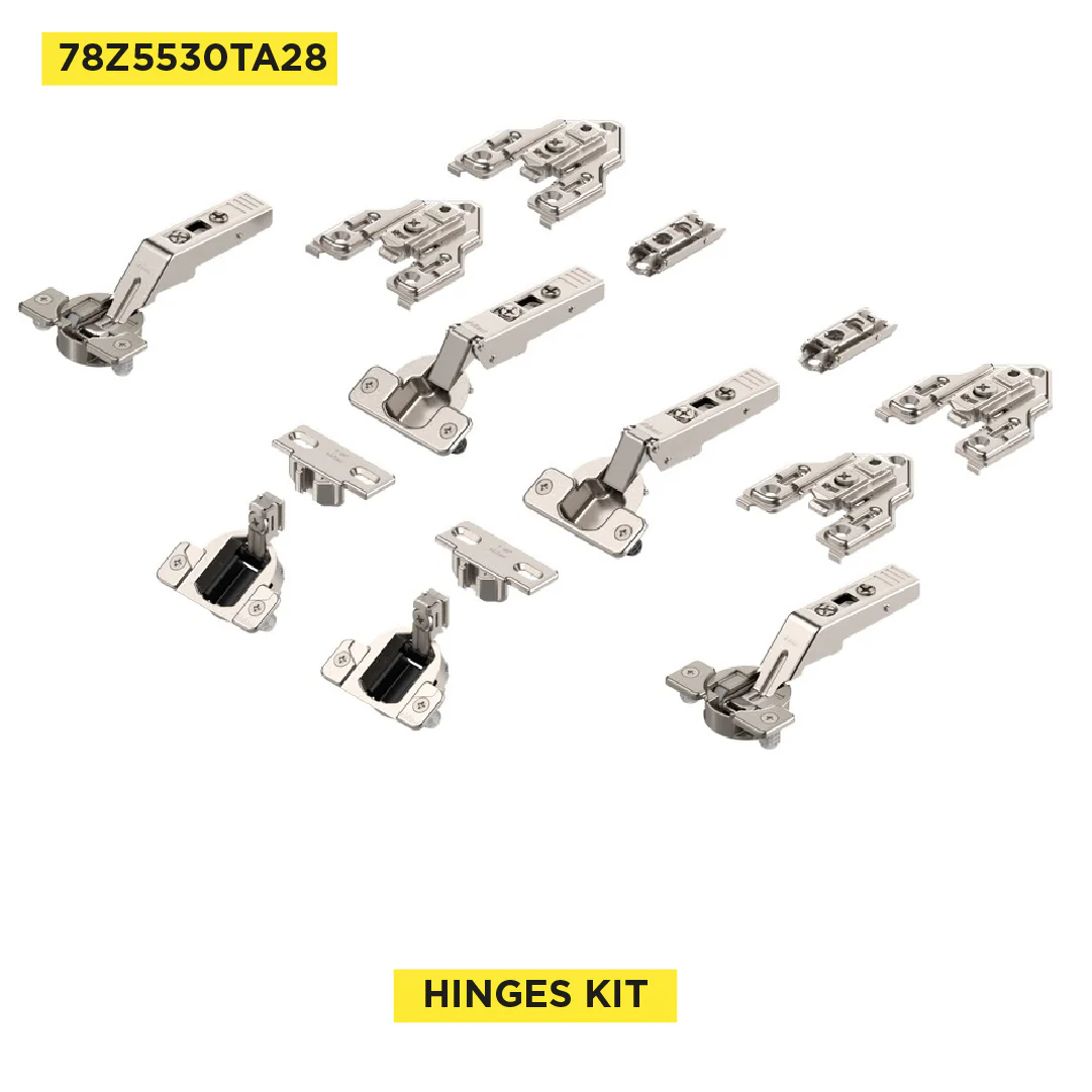 Clip Top Center Hinge Aventos HF 134° (Set), Free Swing, Hinge Cup: Press-In, Nickel-Plated - Image 3