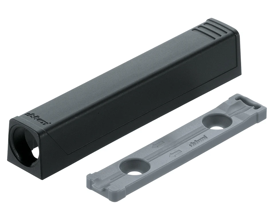 TIP-ON for doors - depth adjustable Adapter plates In-line Tera Black - Image 3