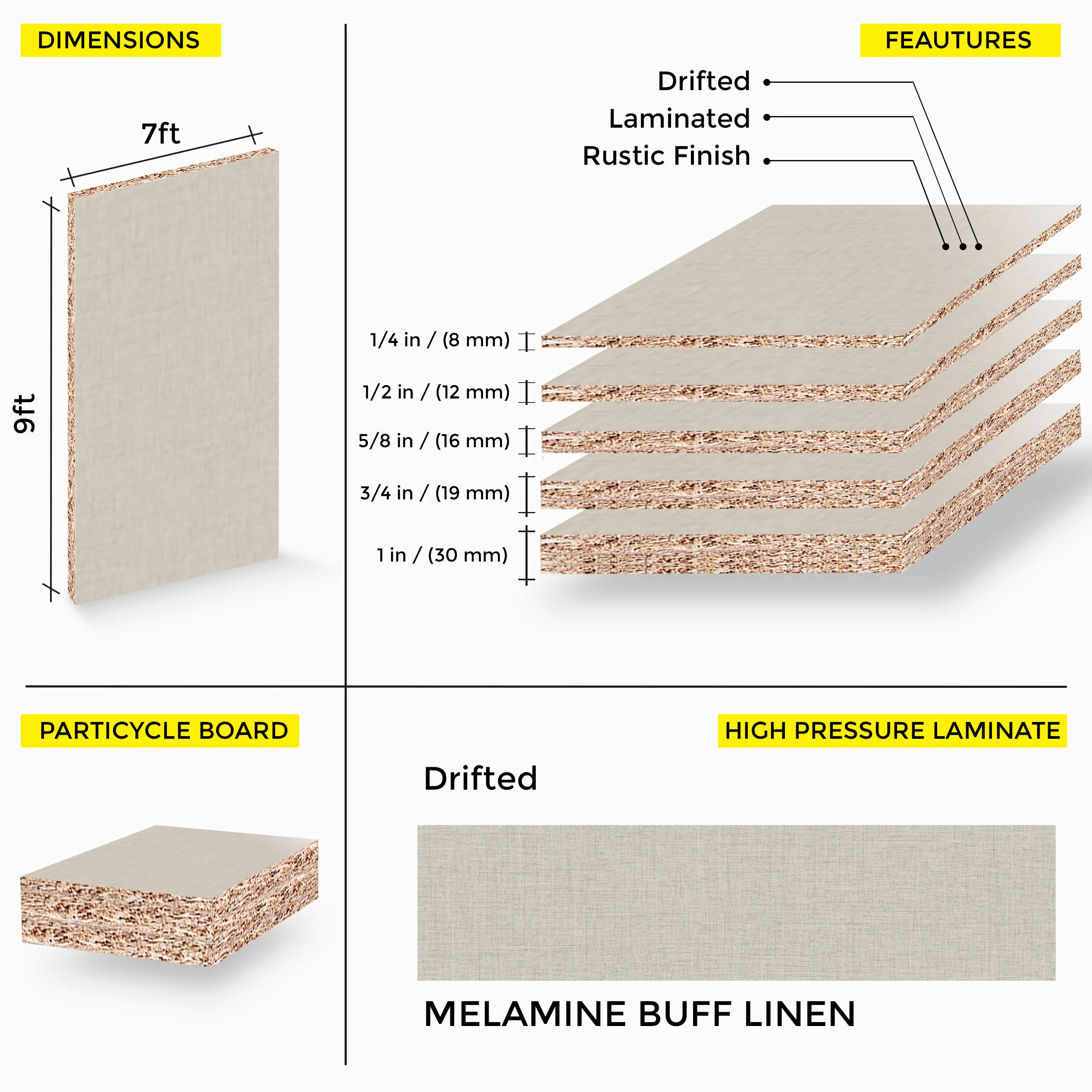 Buff Linen Melamine 7 Ft x 9 Ft - Image 17