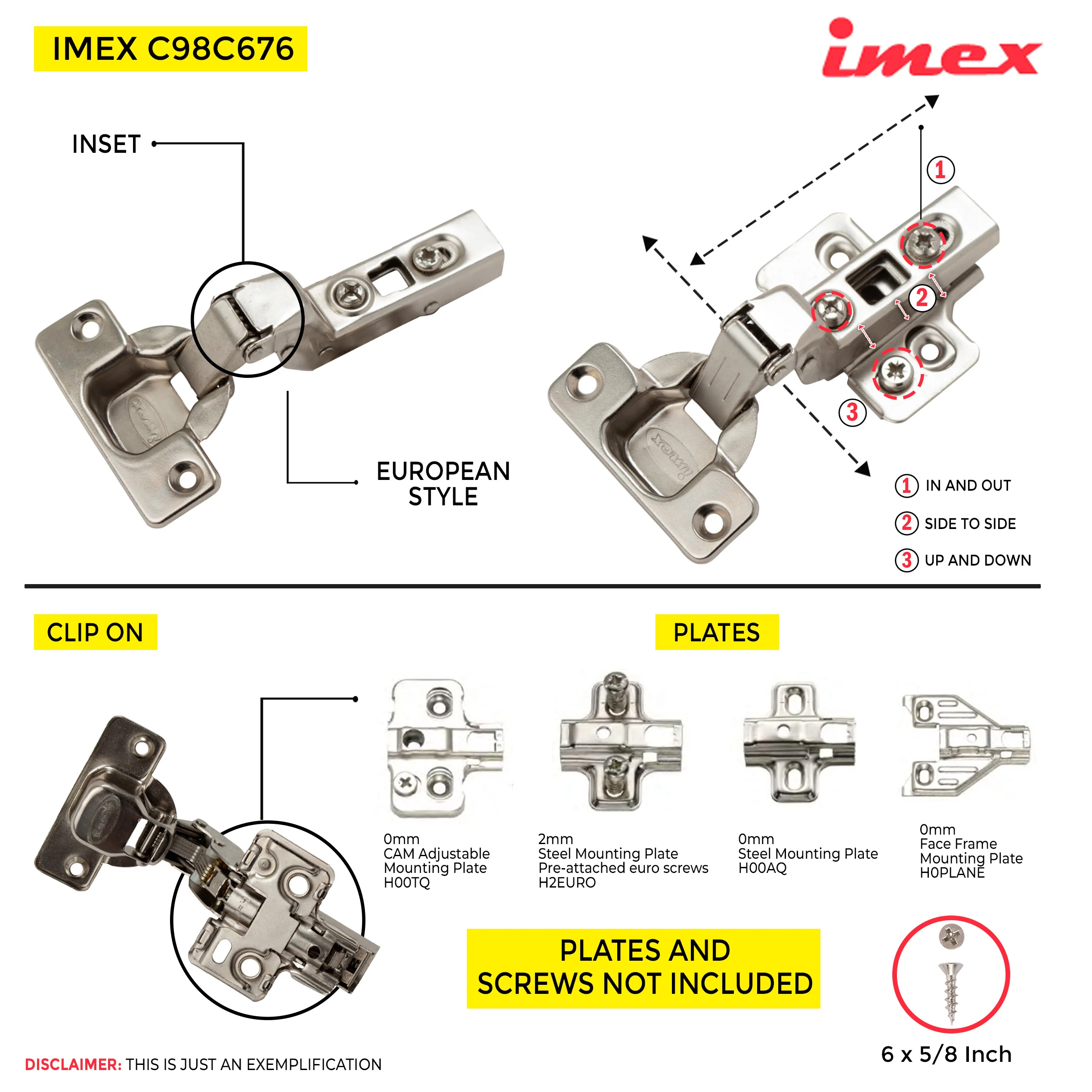 Slide-On Hinge Inset Plate Included - Image 2