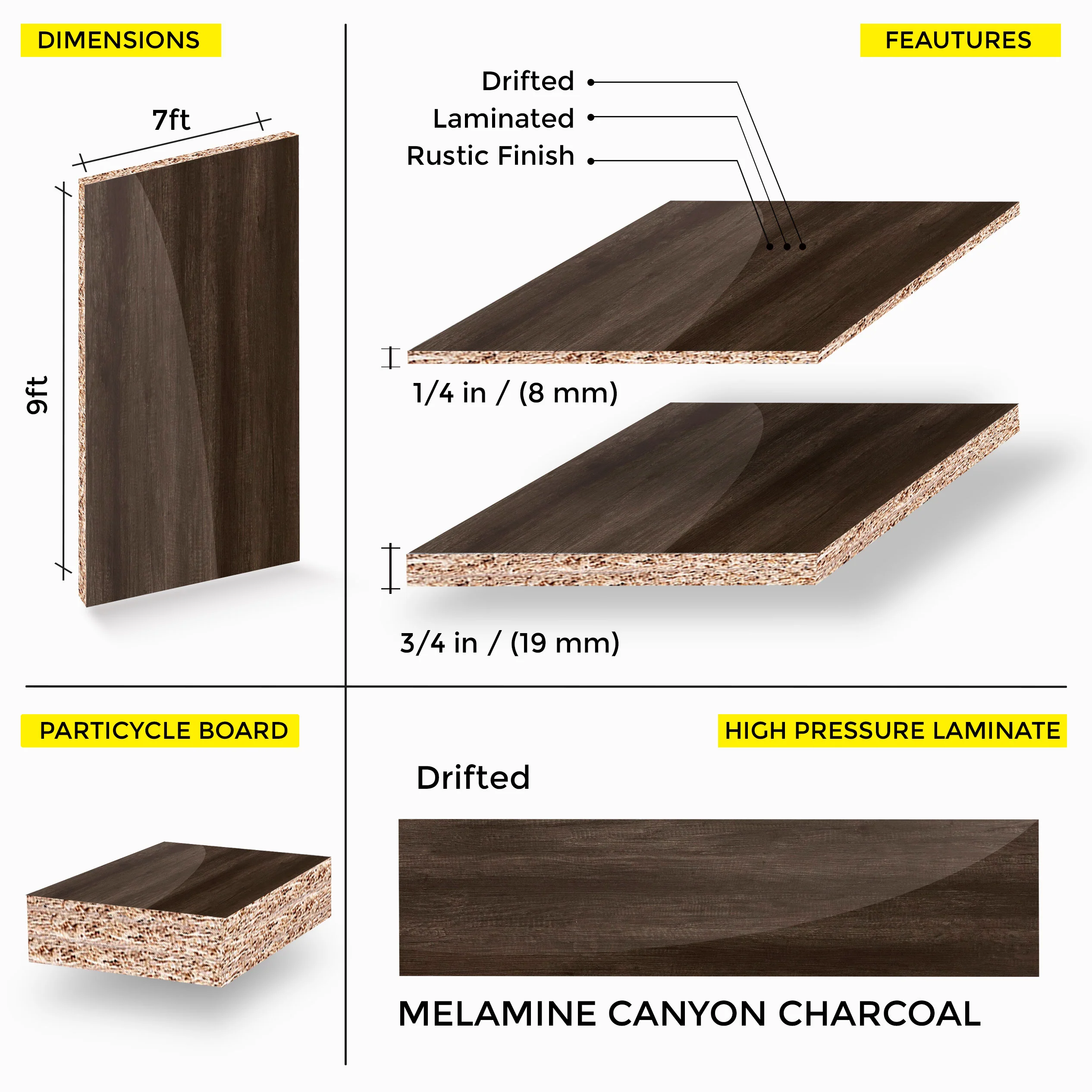 Canyon Charcoal Melamine 7 Ft X 9 Ft - Image 4