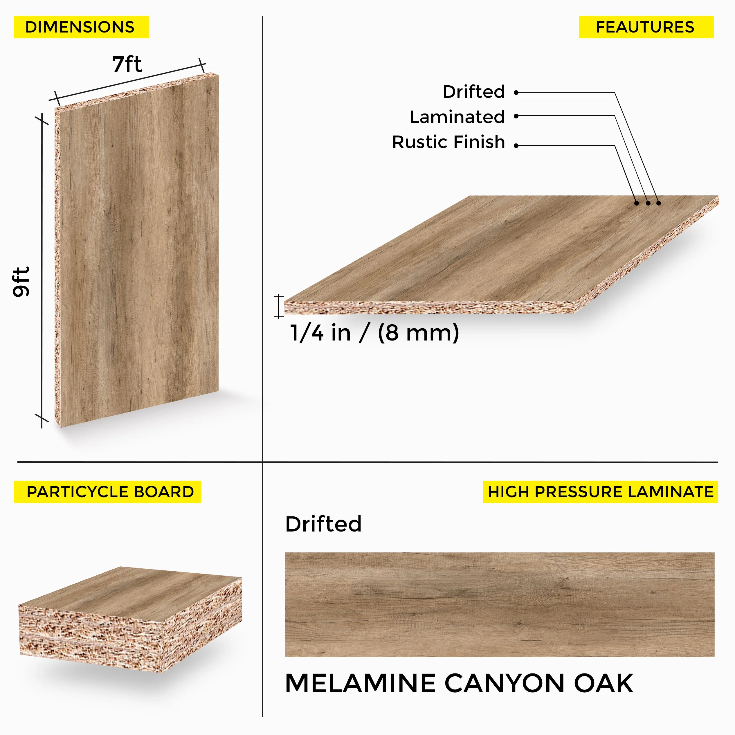 Canyon Oak Melamine 7 Ft X 9 Ft - Image 3