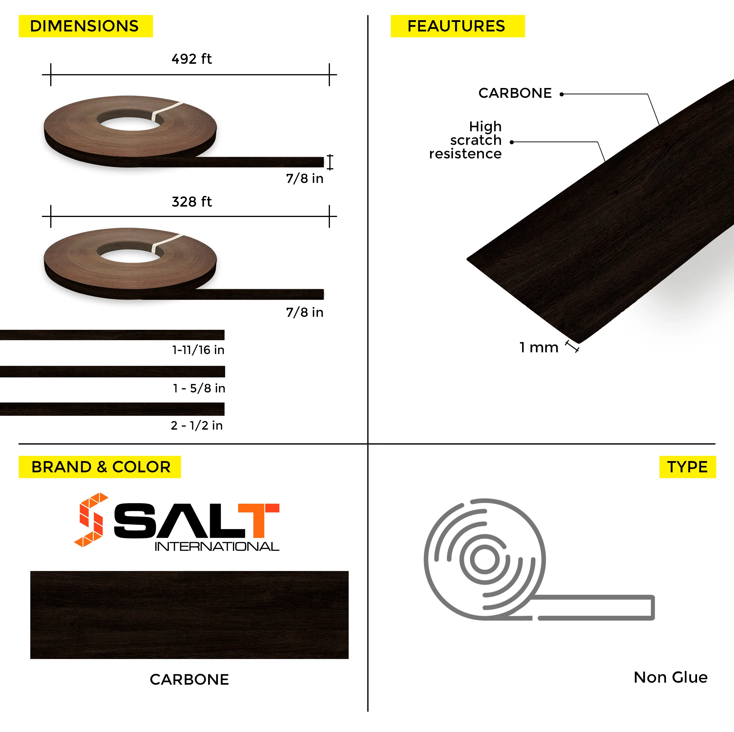 Carbone PVC Edge Banding (328 ft x 1 mm) - Image 13