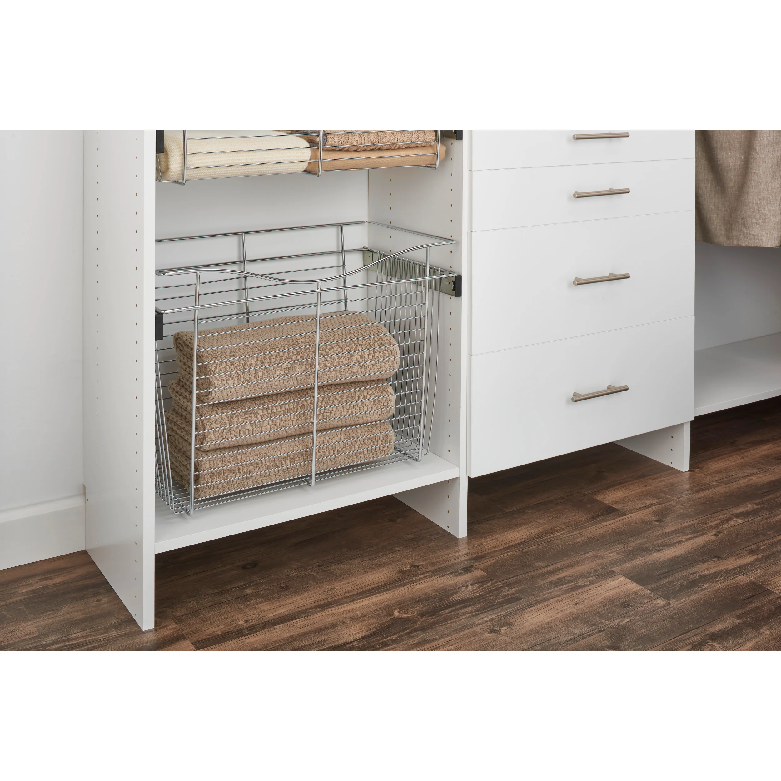 24 in Chrome Closet Pullout Basket Chrome 24 in (610 mm) W x 16 in (406 mm) D x 18 in (457 mm) H - Image 3