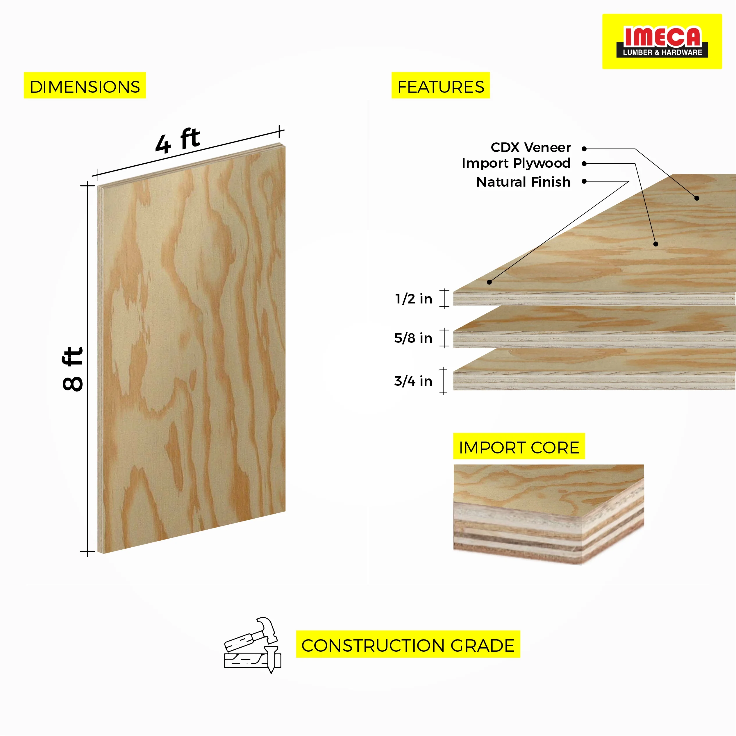 CDX Plywood 4 ft x 8 ft (Imported Plywood) - Image 8