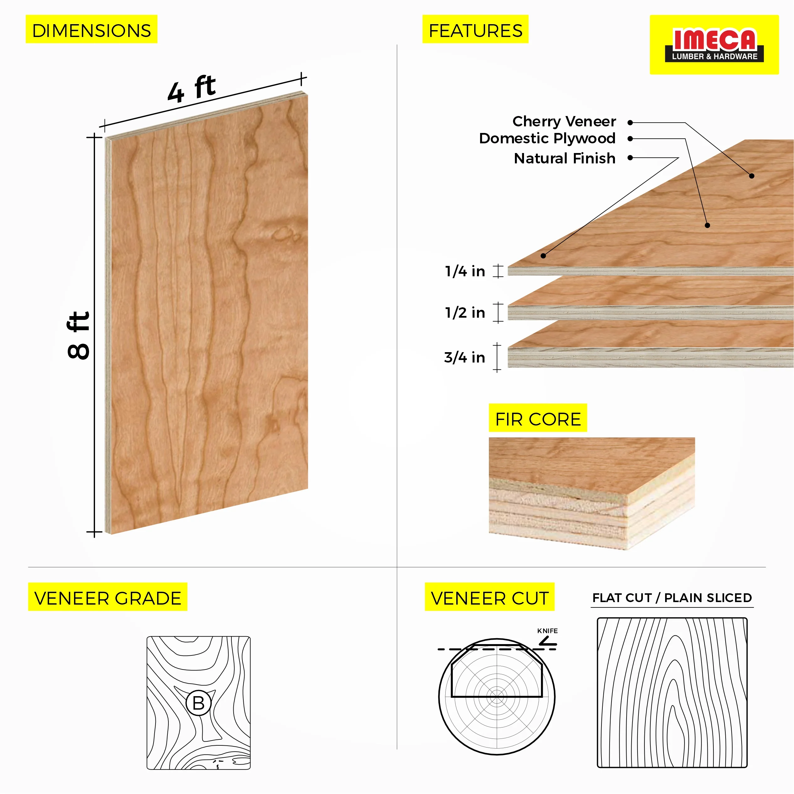 Cherry Plywood 4 ft x 8 ft (Domestic Plywood) - Image 2