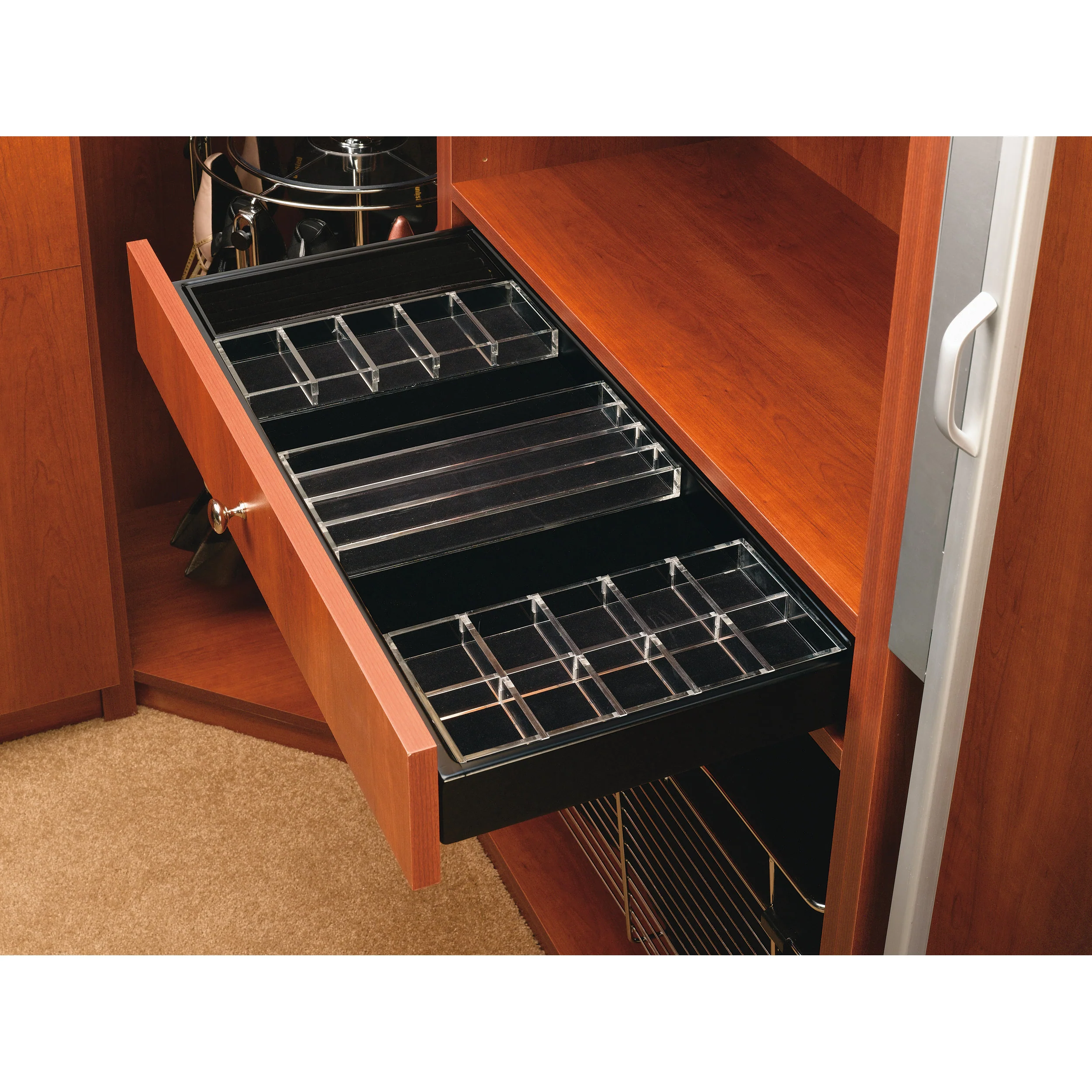 Jewelry Drawer Standard Insert mounting Bracket Black  1.8 in (46 mm) W x 1 in (25 mm) D x 3 in (76 mm) H - Image 4