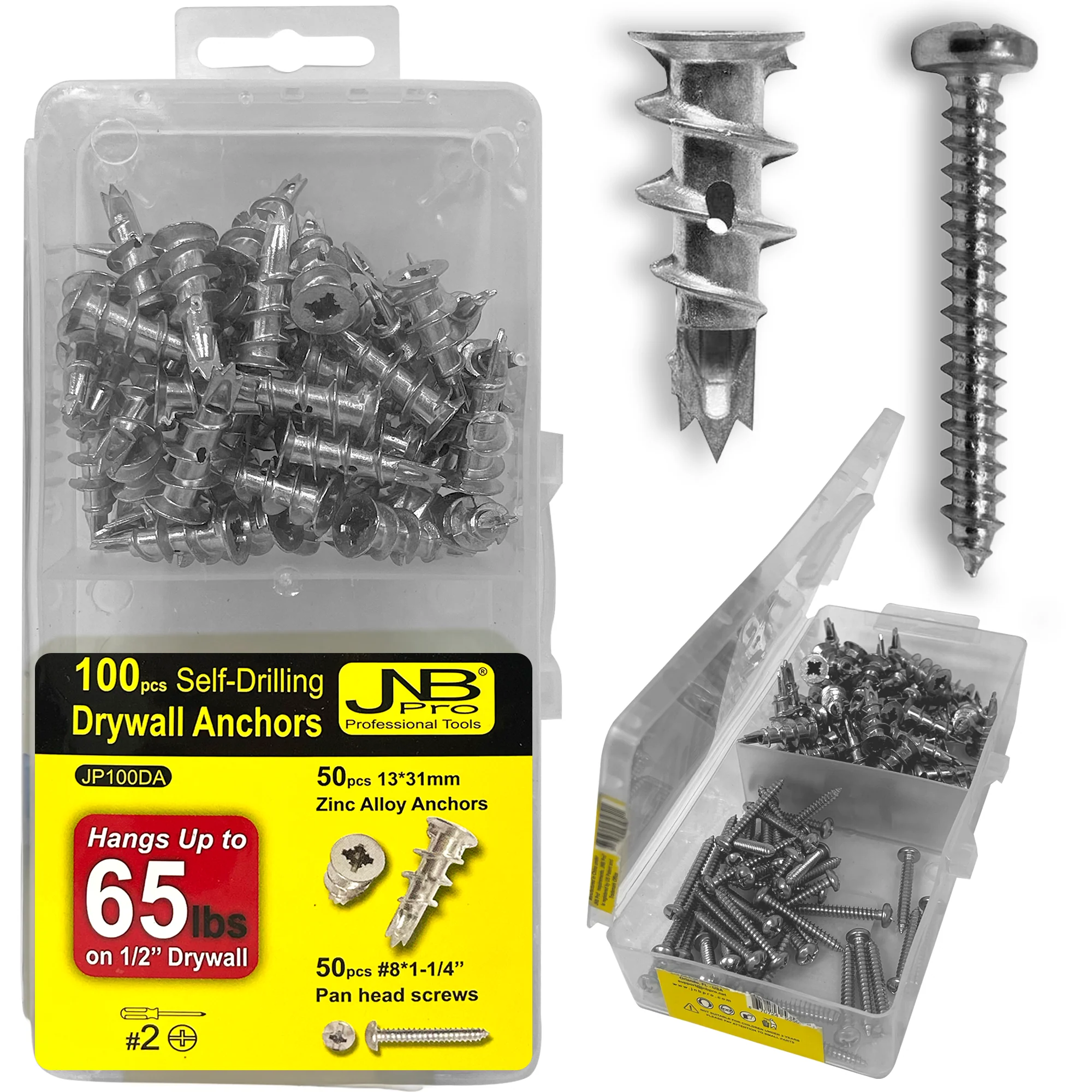 Consumables:Drywall Anchors Zinc 100 Pcs