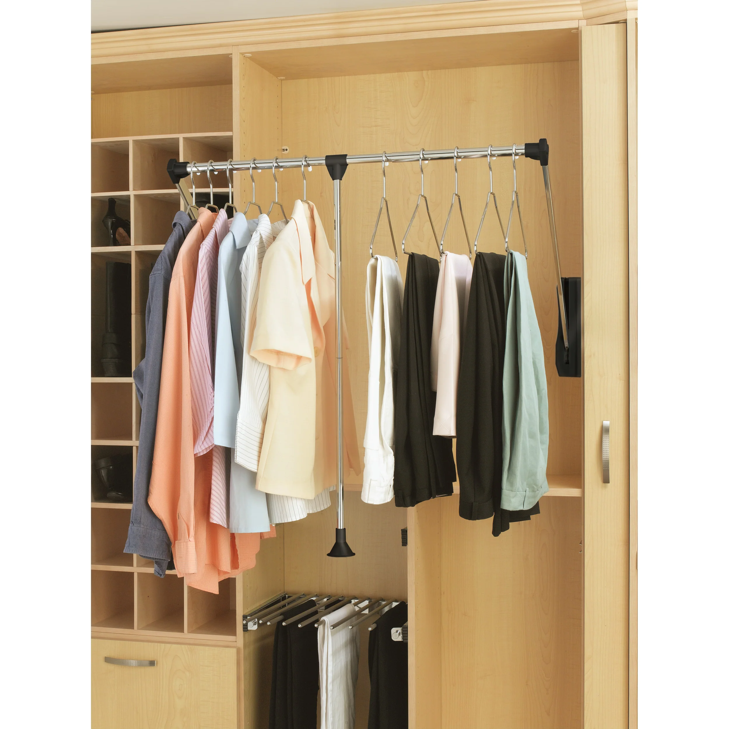 Adjustable Pull Down Closet Rod 26 in- 35 in Chrome 26 in (660 mm) W x 4 in (102 mm) D x 34.75 in (883 mm) H - Image 5