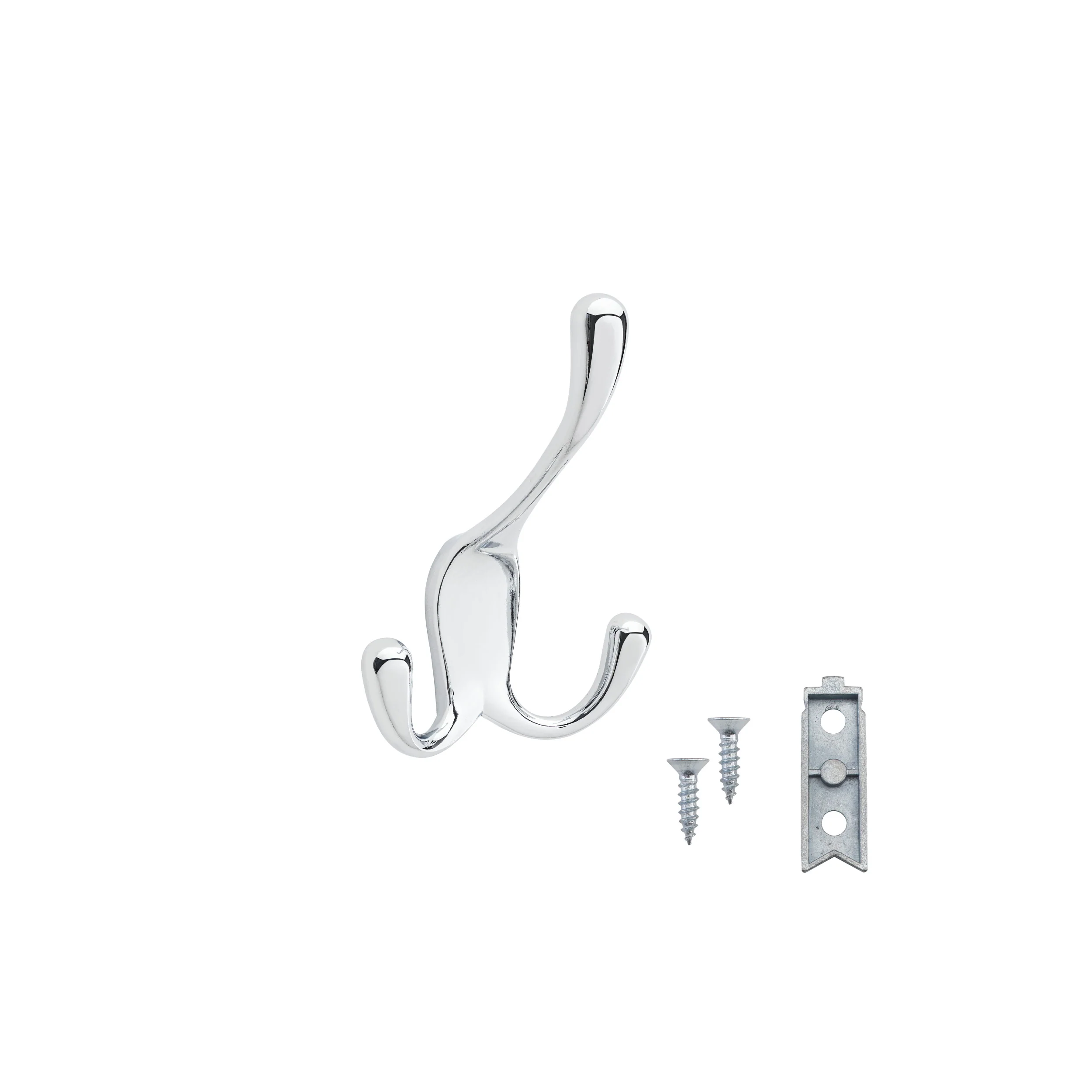 3-way Decorative Wall Hook Chrome 2.8 in (71 mm) W x 2.4 in (61 mm) D x 3.94 in (100 mm) H