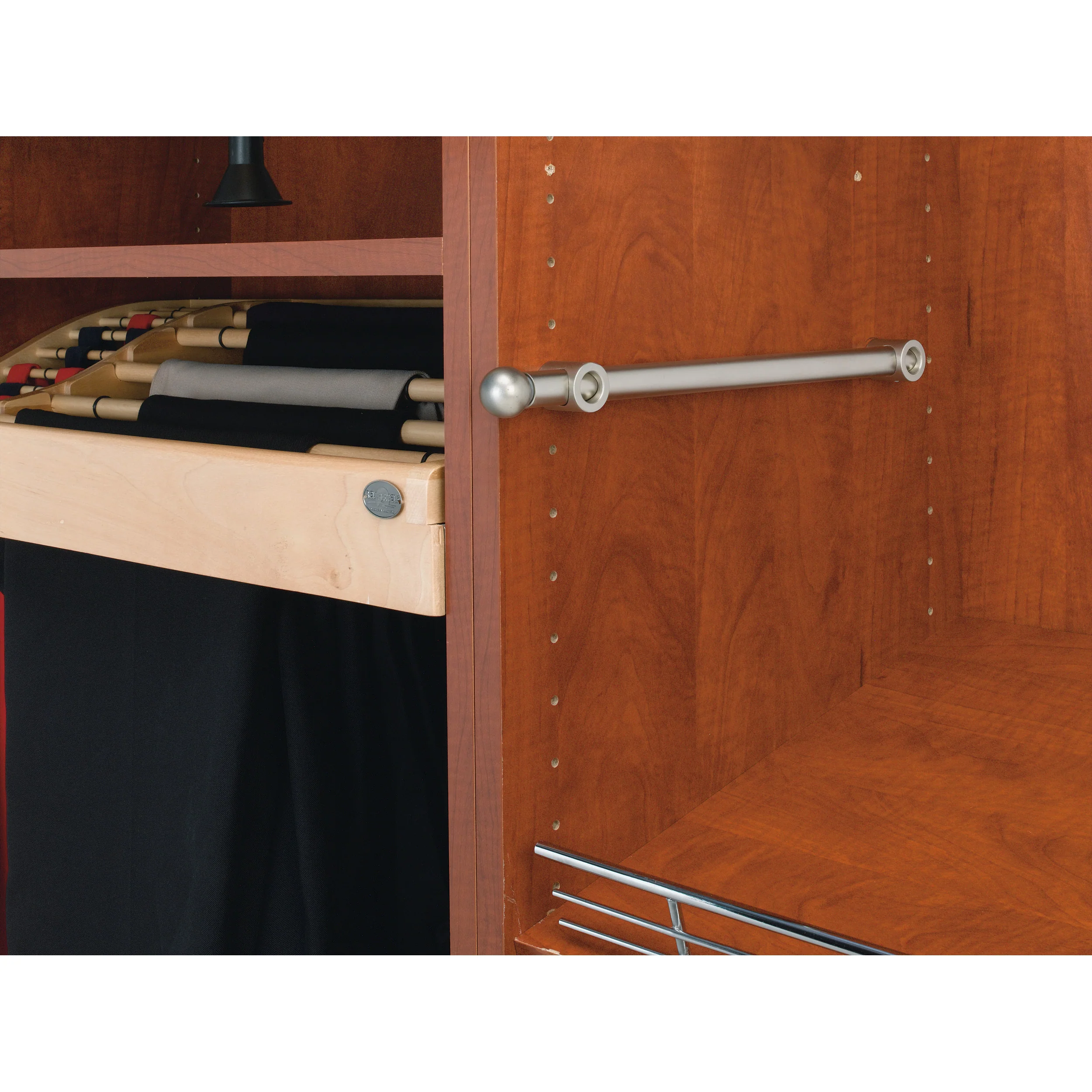 12 in Satin Nickel Designer Valet Rod Satin Nickel 1.25 in (32 mm) W x 11.88 in (302 mm) D x 1.13 in (29 mm) H - Image 6