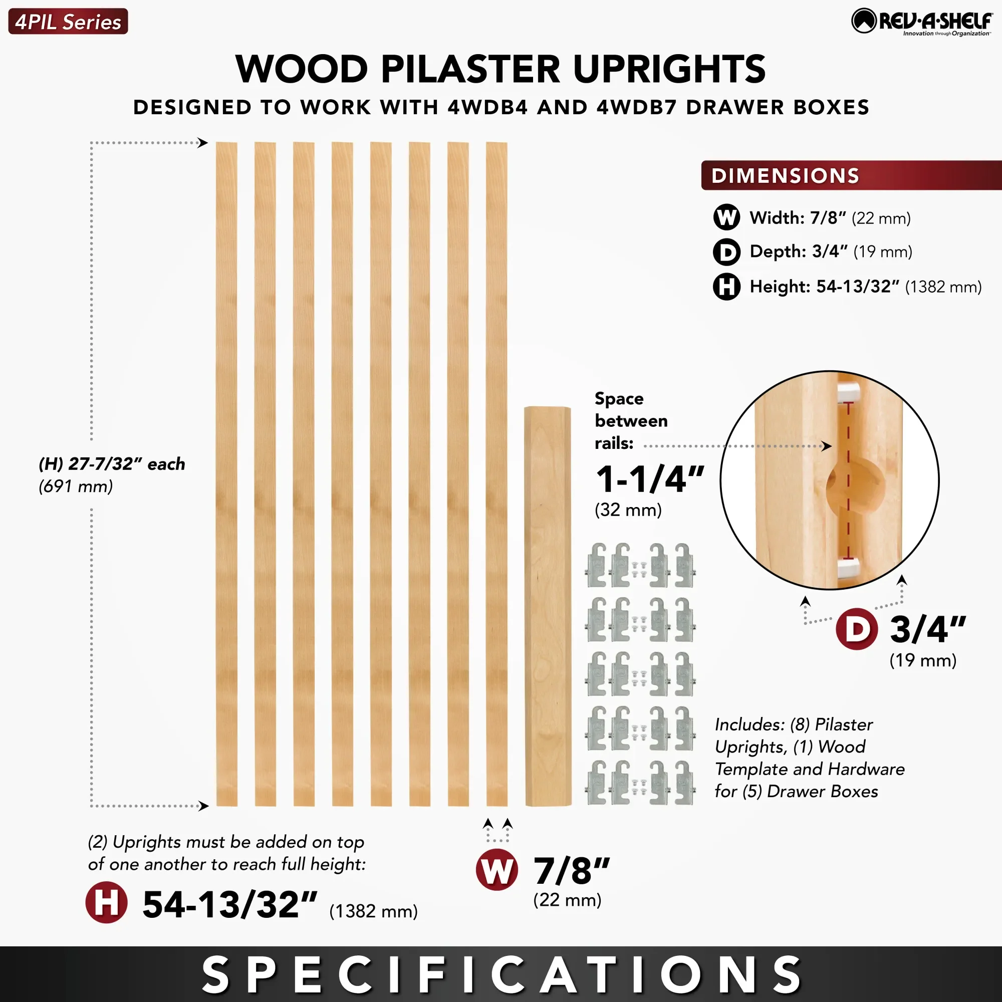 Drawer 4PIL Wood Pilaster System - Image 12