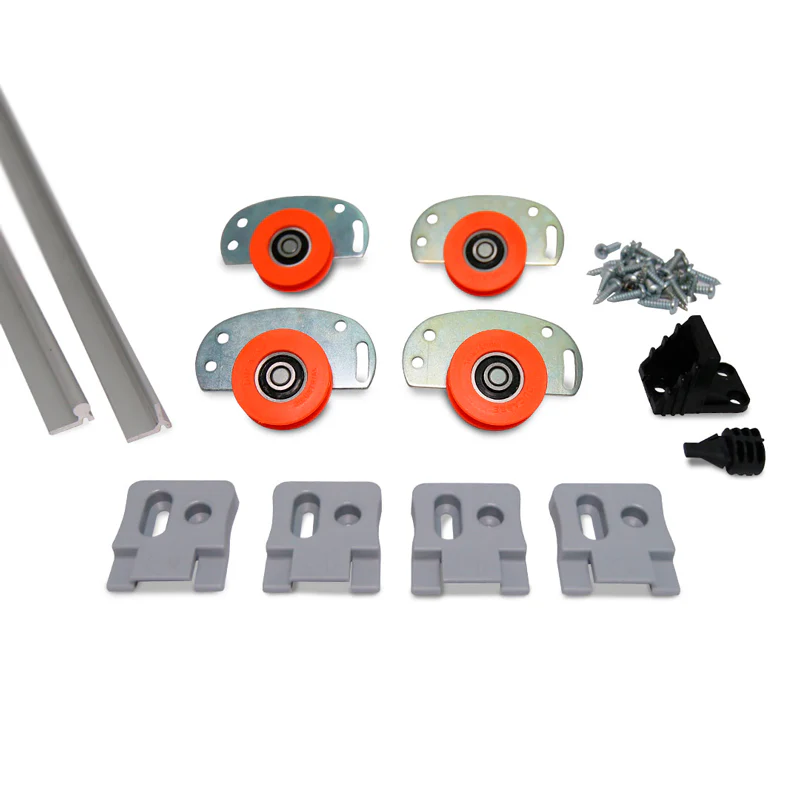 Closet Kit Ducasse D52 for 2 Doors up to 110 lbs (50 kg) with 2 Carrier Tracks & 2 Guide Tracks 2m (6.5 ft)