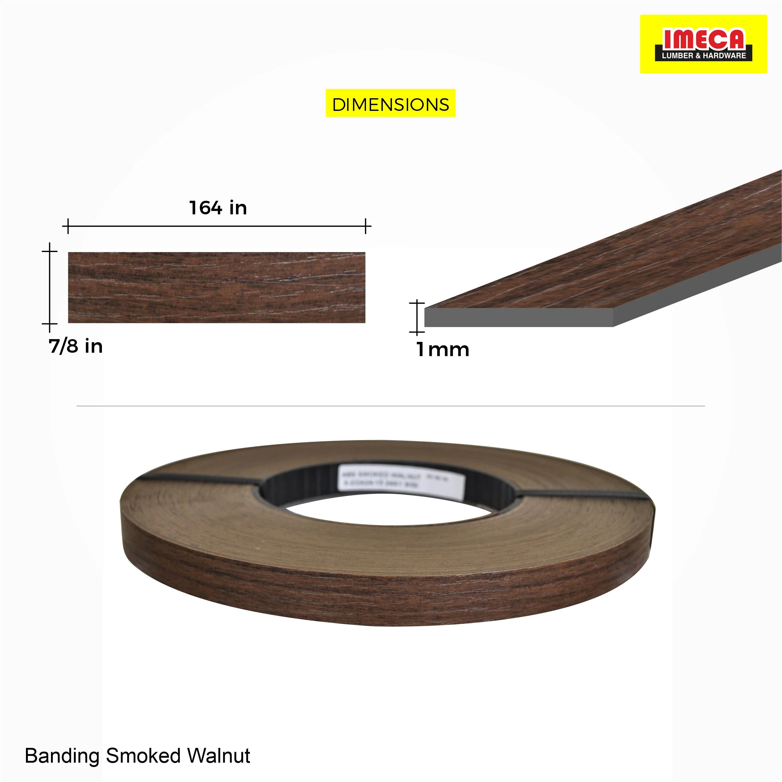 EDGE BANDING Smoked Walnut EB 7/8" X 164" X1MM - Image 3