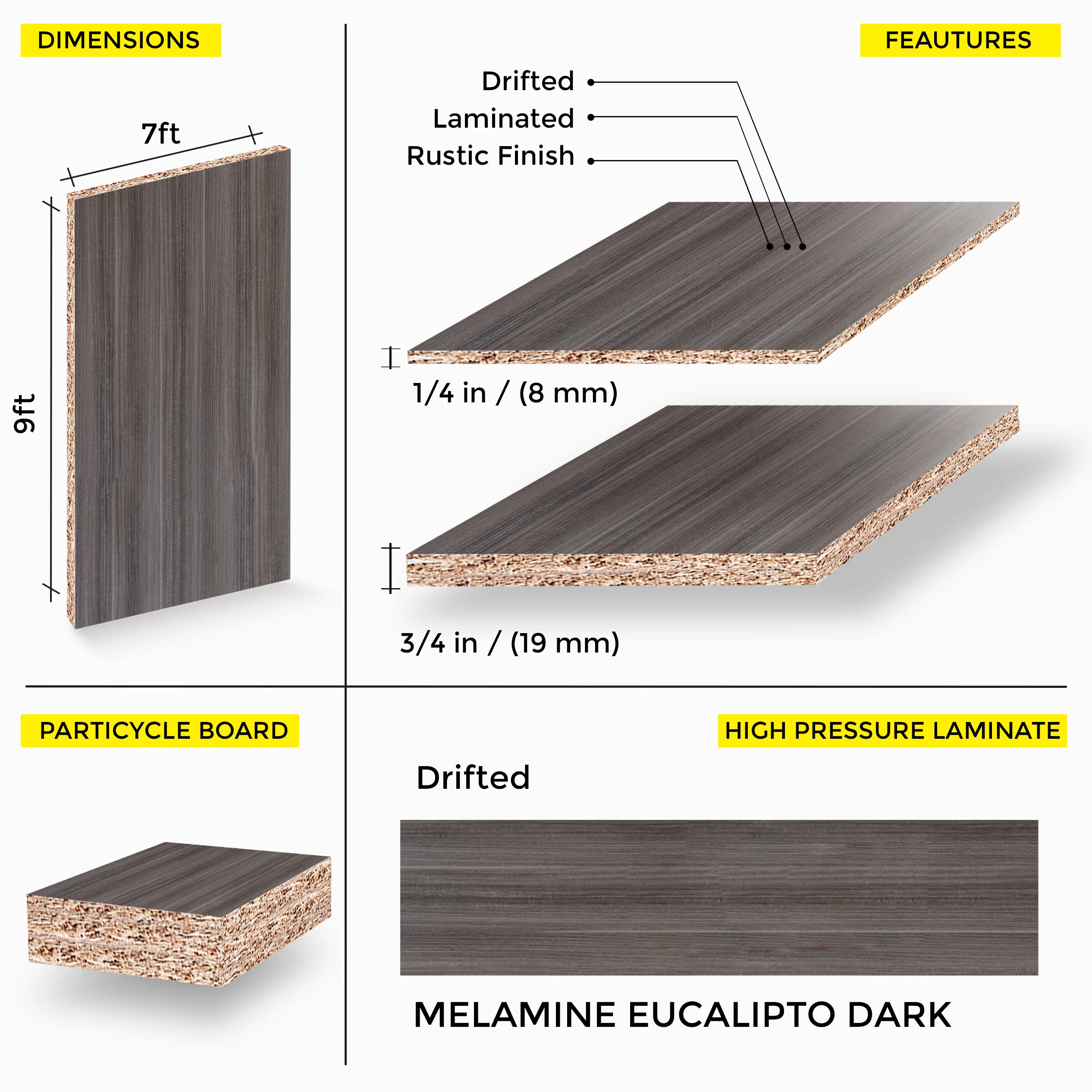 Eucalipto Dark Melamine 7 Ft X 9 Ft - Image 4