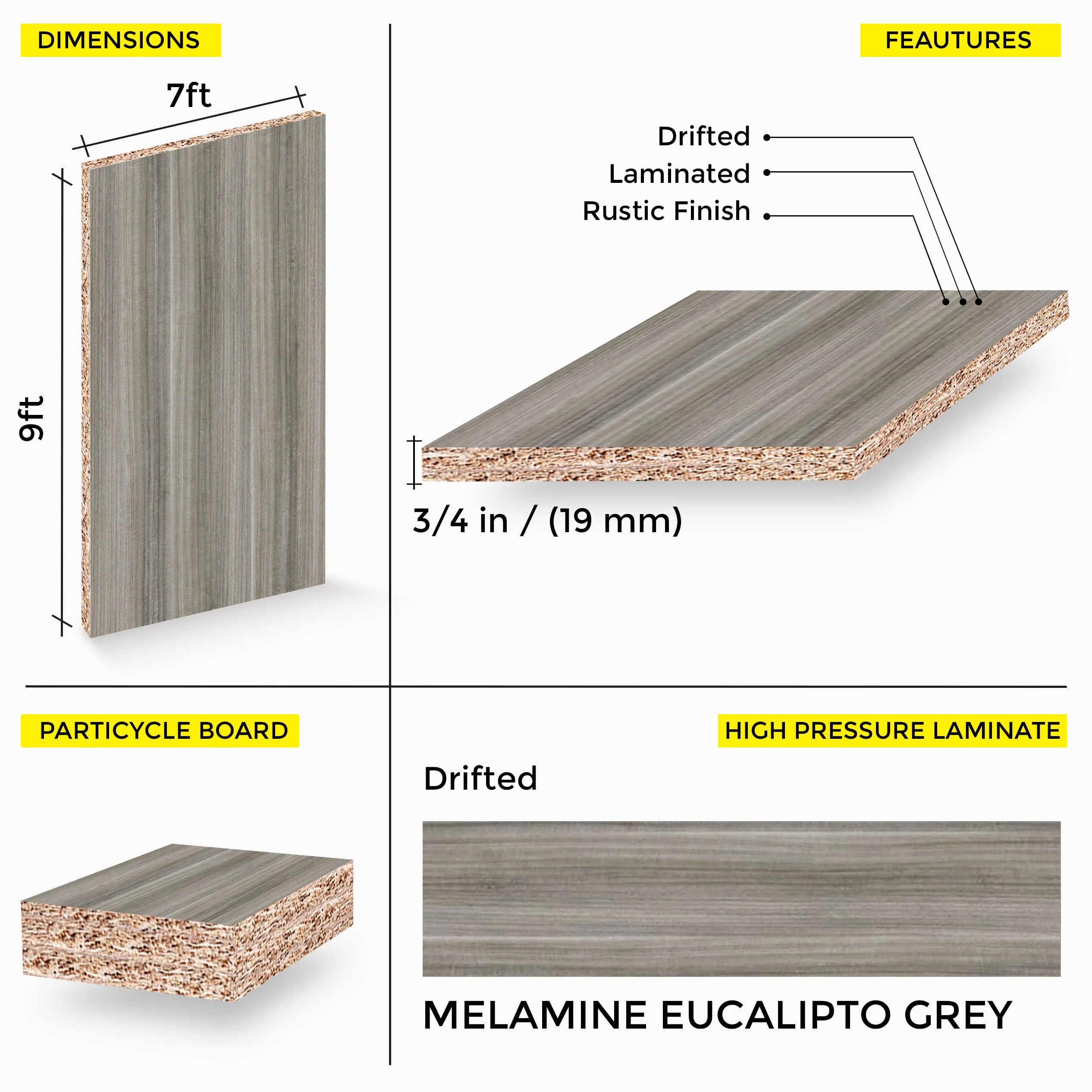 Eucalipto Grey Melamine 7 Ft X 9 Ft - Image 4