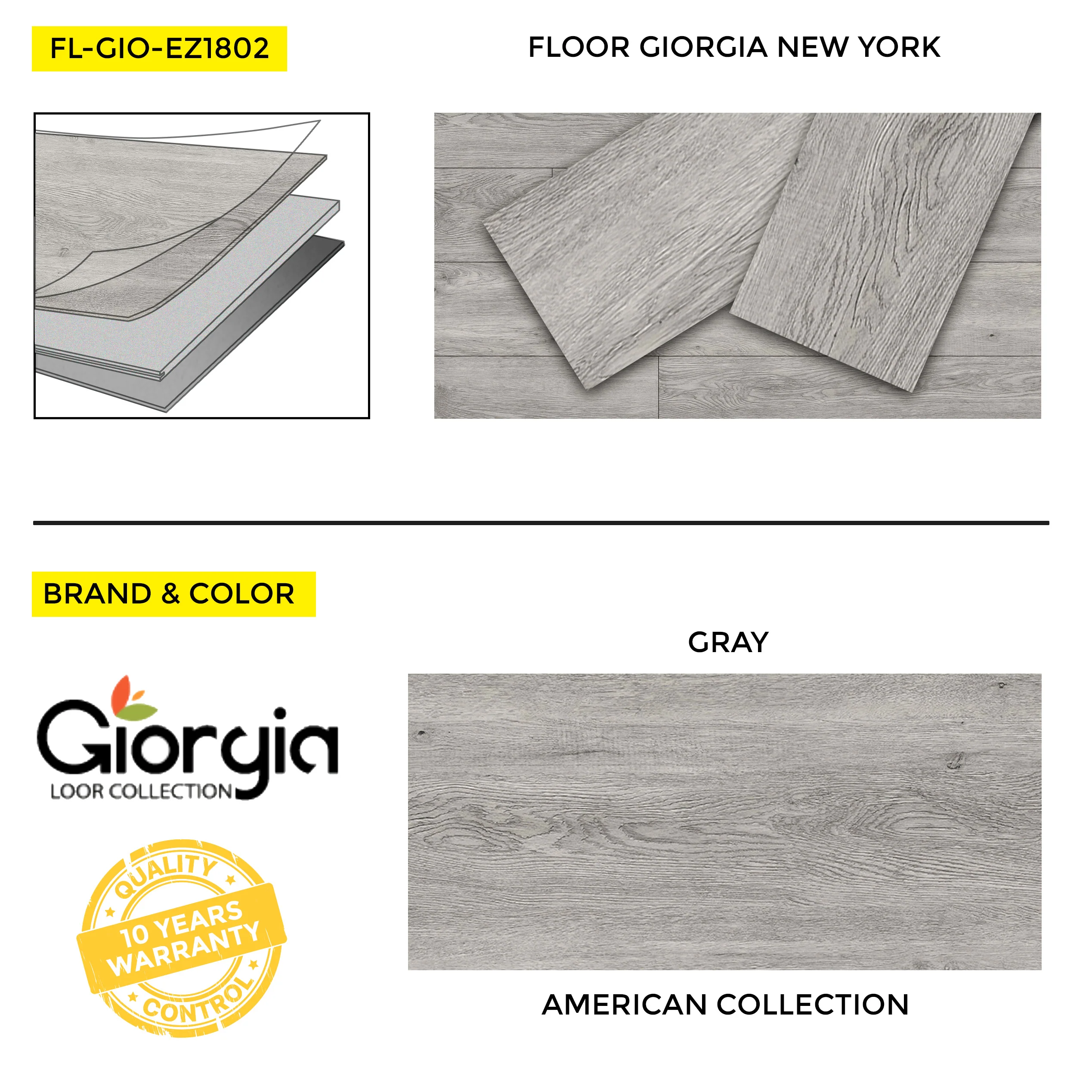 Vinyl Flooring Giorgia American Collection New York, 7" x 48", 12 mil Wear Layer - Image 2