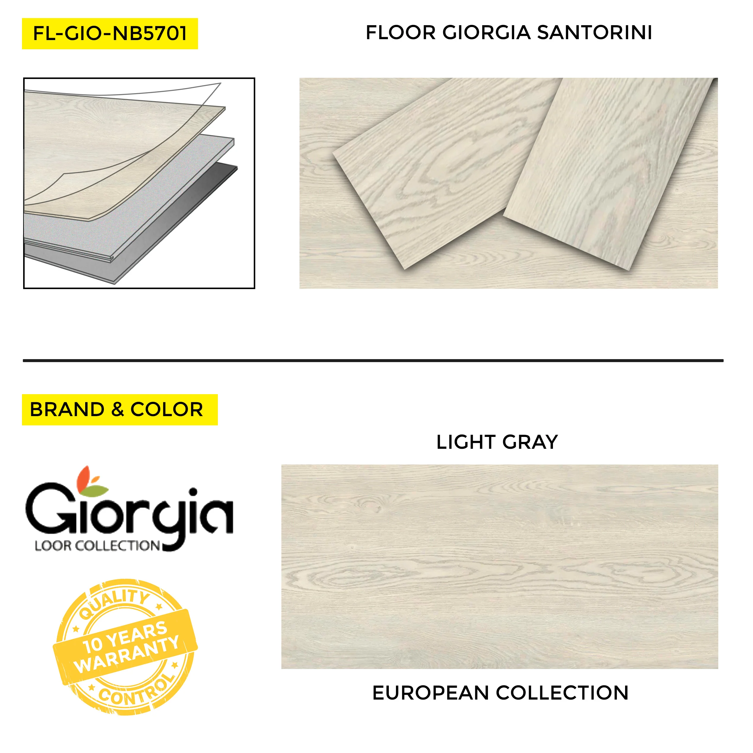 Vinyl Flooring Giorgia European Collection Santorini, 7" x 48", 20 mil Wear Layer - Image 2
