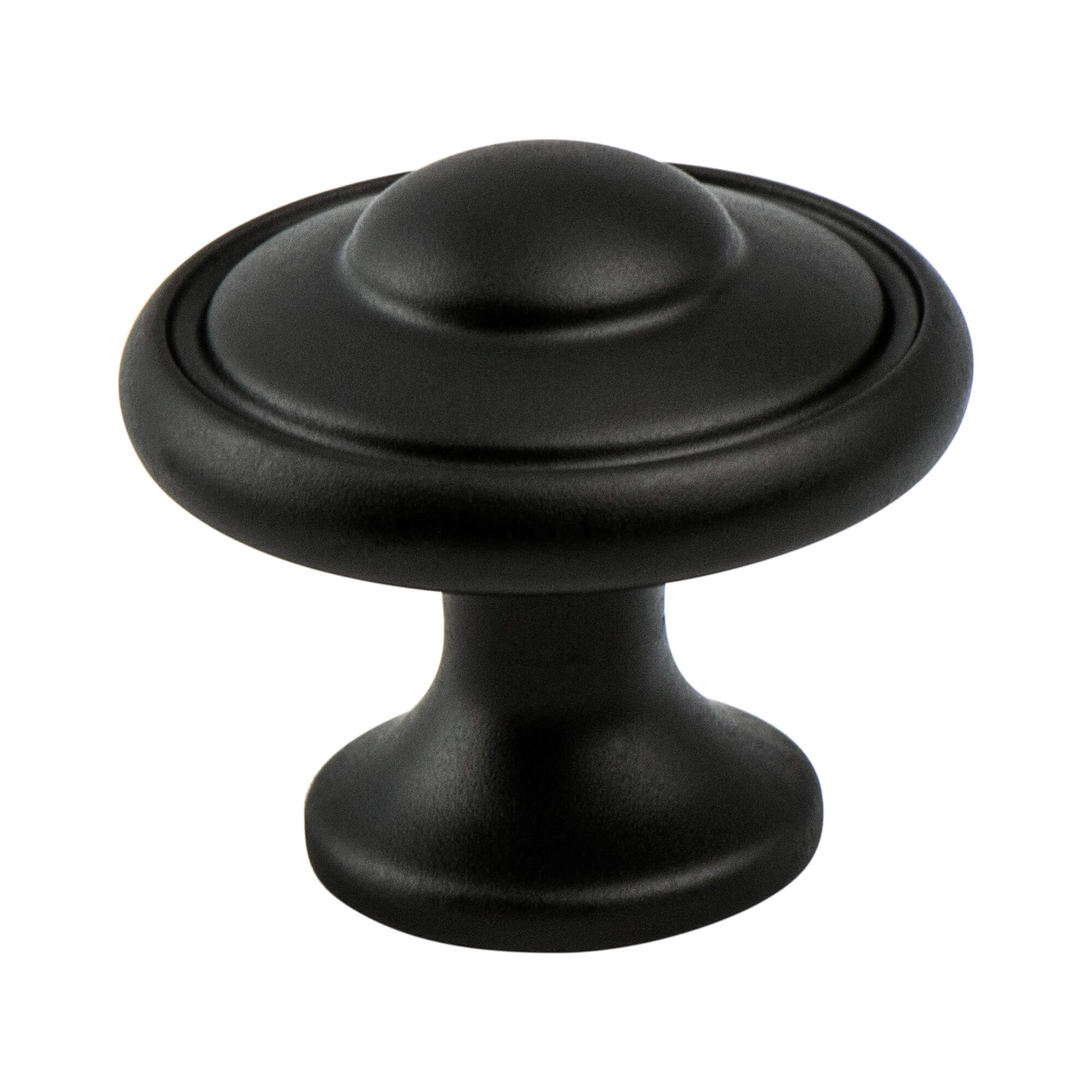 KNOB 1-3/16" MATT BLACK 50/BOX