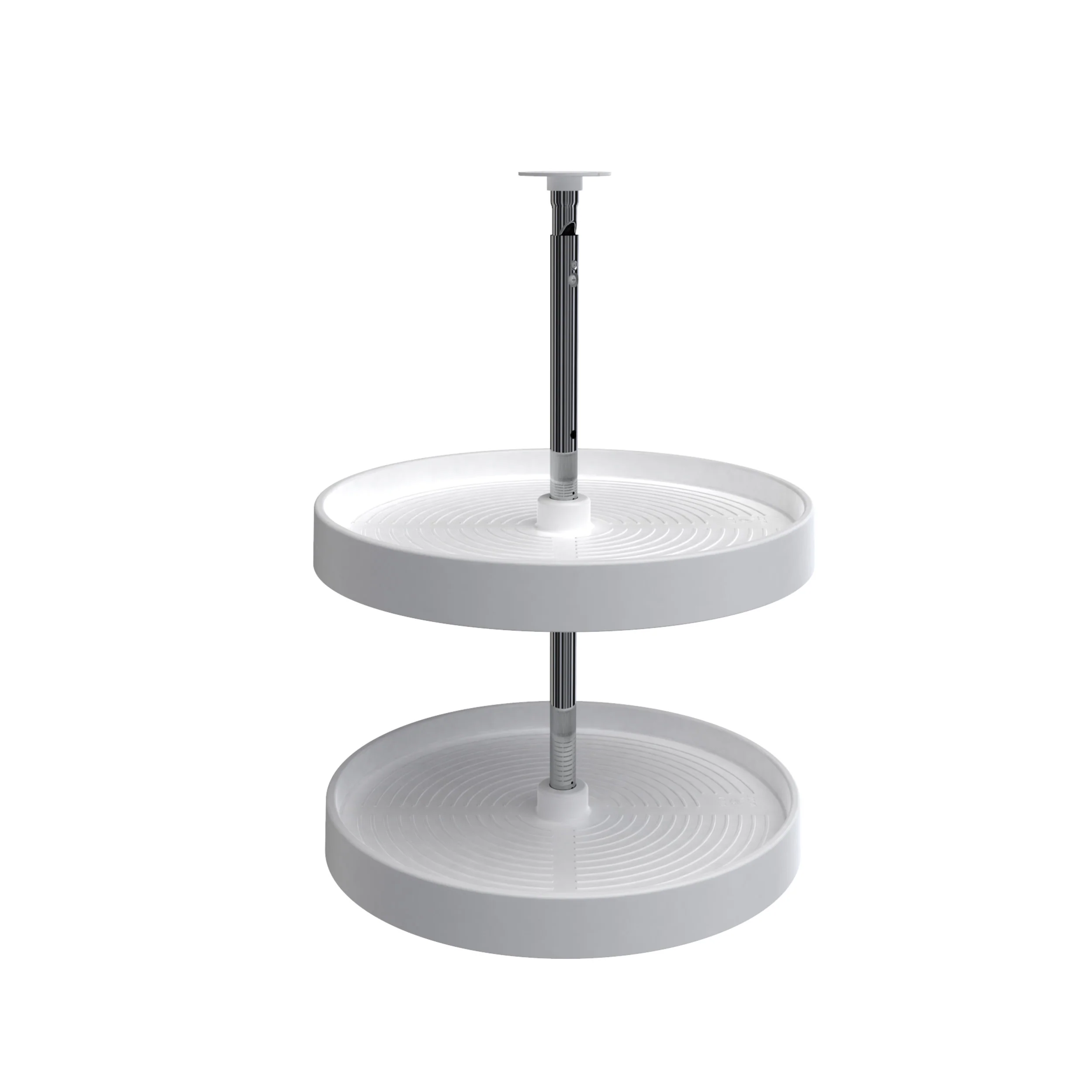 18 in White Polymer Full Circle Lazy Susans 2-Shelf White  18 in (457 mm) W x 18 in (457 mm) D x 4.5 in (114 mm) H