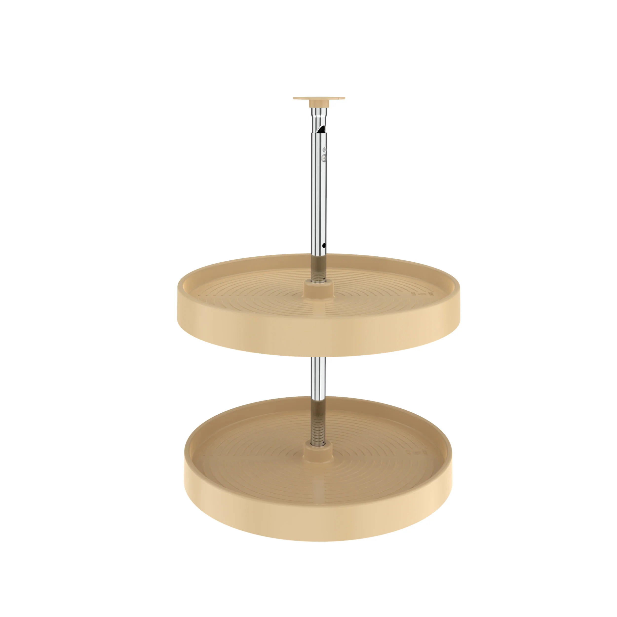 18 in Almond Polymer Full Circle Lazy Susans 2-Shelf Almond 18 in (457 mm) W x 18 in (457 mm) D x 17.38 in (441 mm) H - Image 4