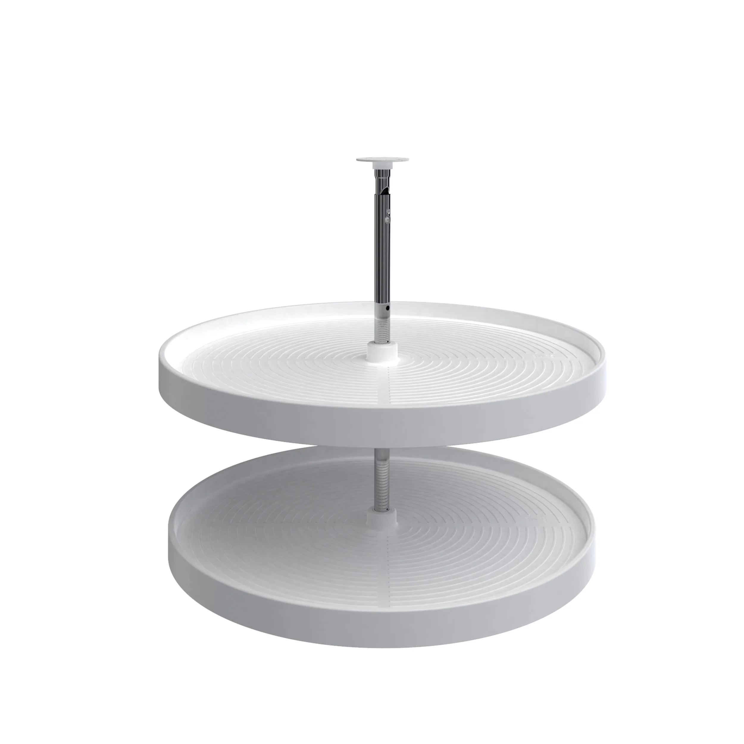 28 in White Polymer Full Circle Lazy Susans 2-Shelf White  28 in (711 mm) W x 28 in (711 mm) D x 26 in (660 mm) H - Image 3