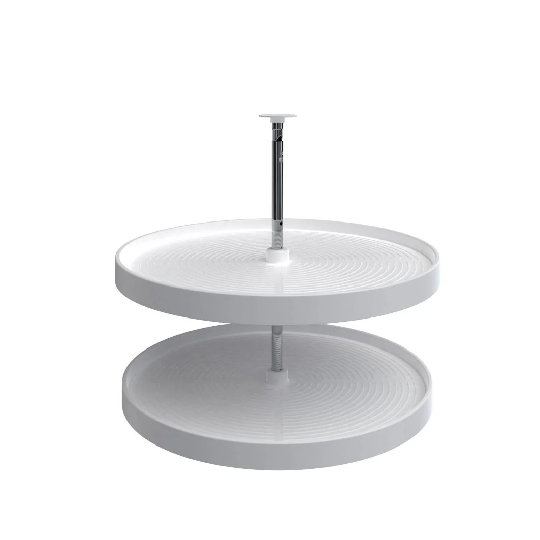 28 in White Polymer Full Circle Lazy Susans 2-Shelf White  28 in (711 mm) W x 28 in (711 mm) D x 26 in (660 mm) H - Image 6