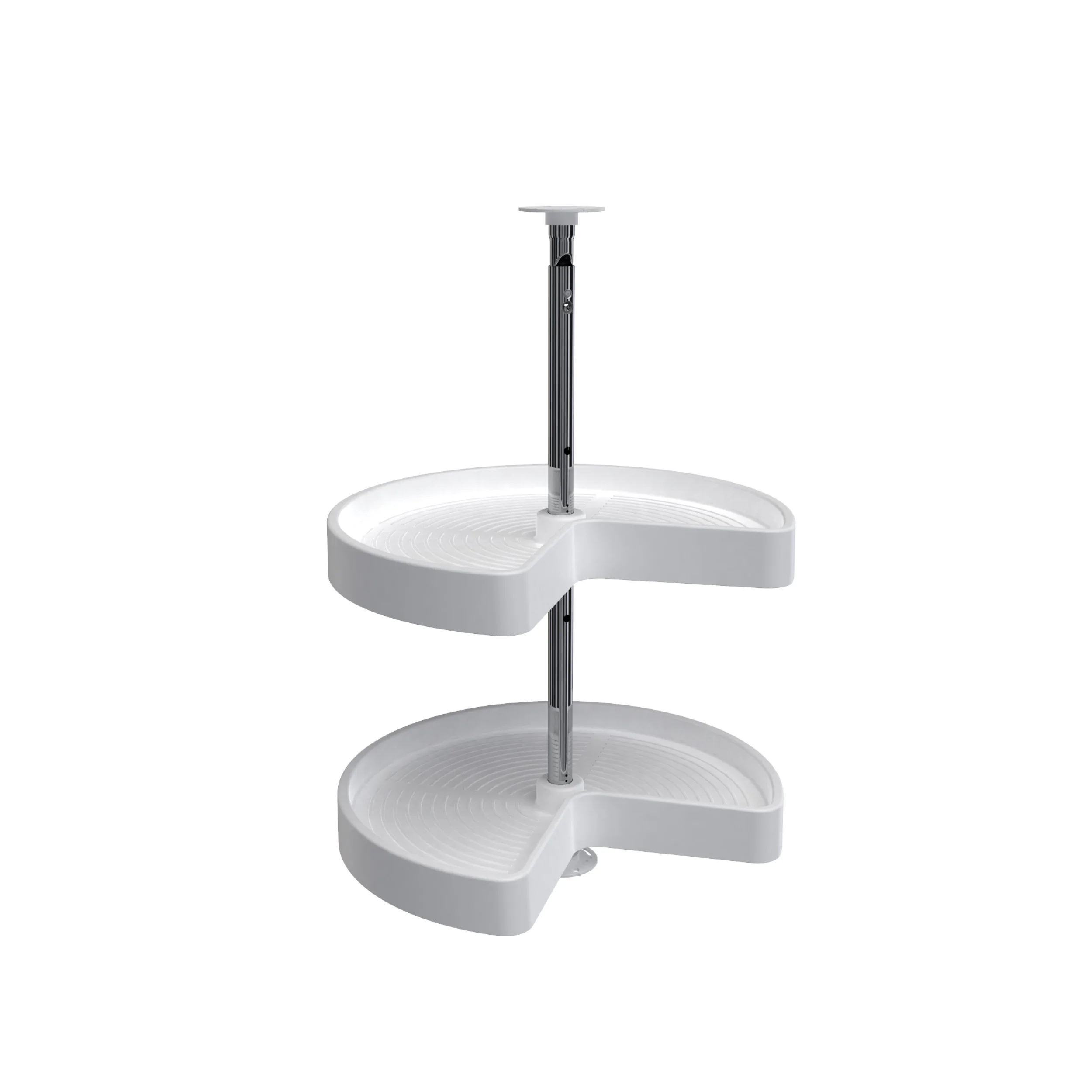 18 in White Polymer Kidney Lazy Susans 2-Shelf White  18 in (457 mm) W x 18 in (457 mm) D x 26 in (660 mm) H - Image 3