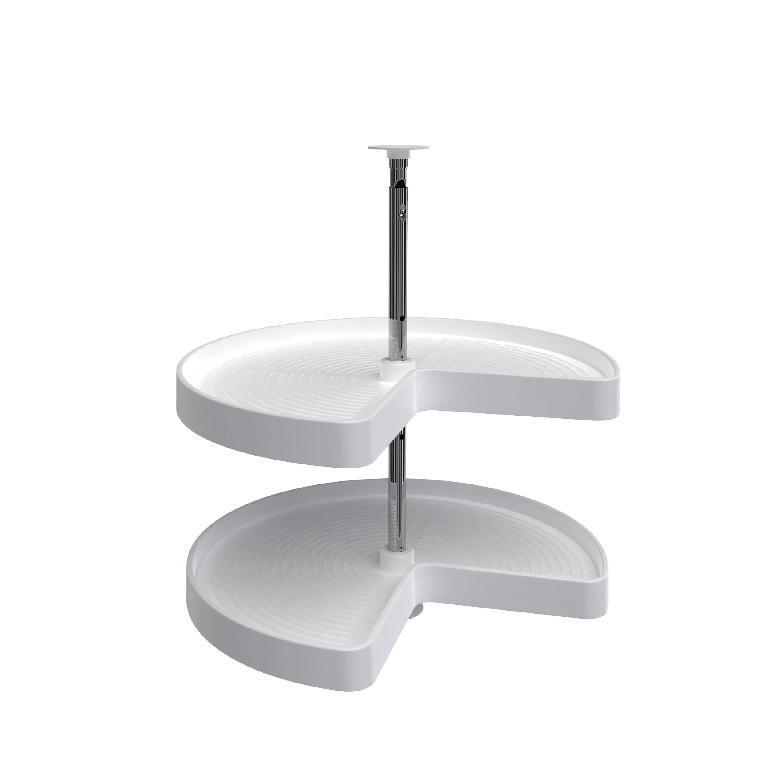 24 in White Polymer Kidney Lazy Susans 2-Shelf White  24 in (610 mm) W x 24 in (610 mm) D x 26 in (660 mm) H - Image 4