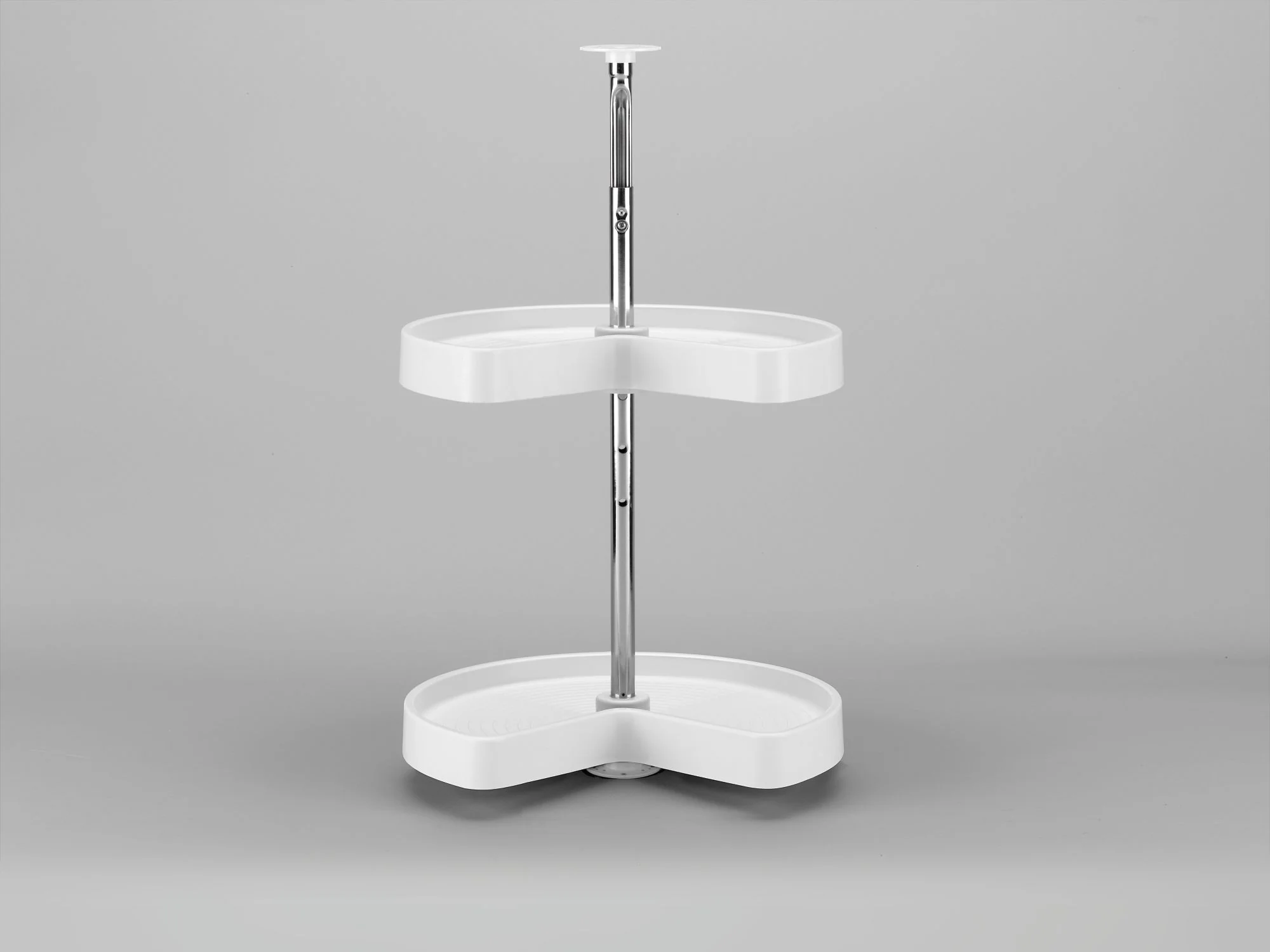 28 in White Polymer Kidney Lazy Susans 2-Shelf White  28 in (711 mm) W x 28 in (711 mm) D x 26 in (660 mm) H - Image 6