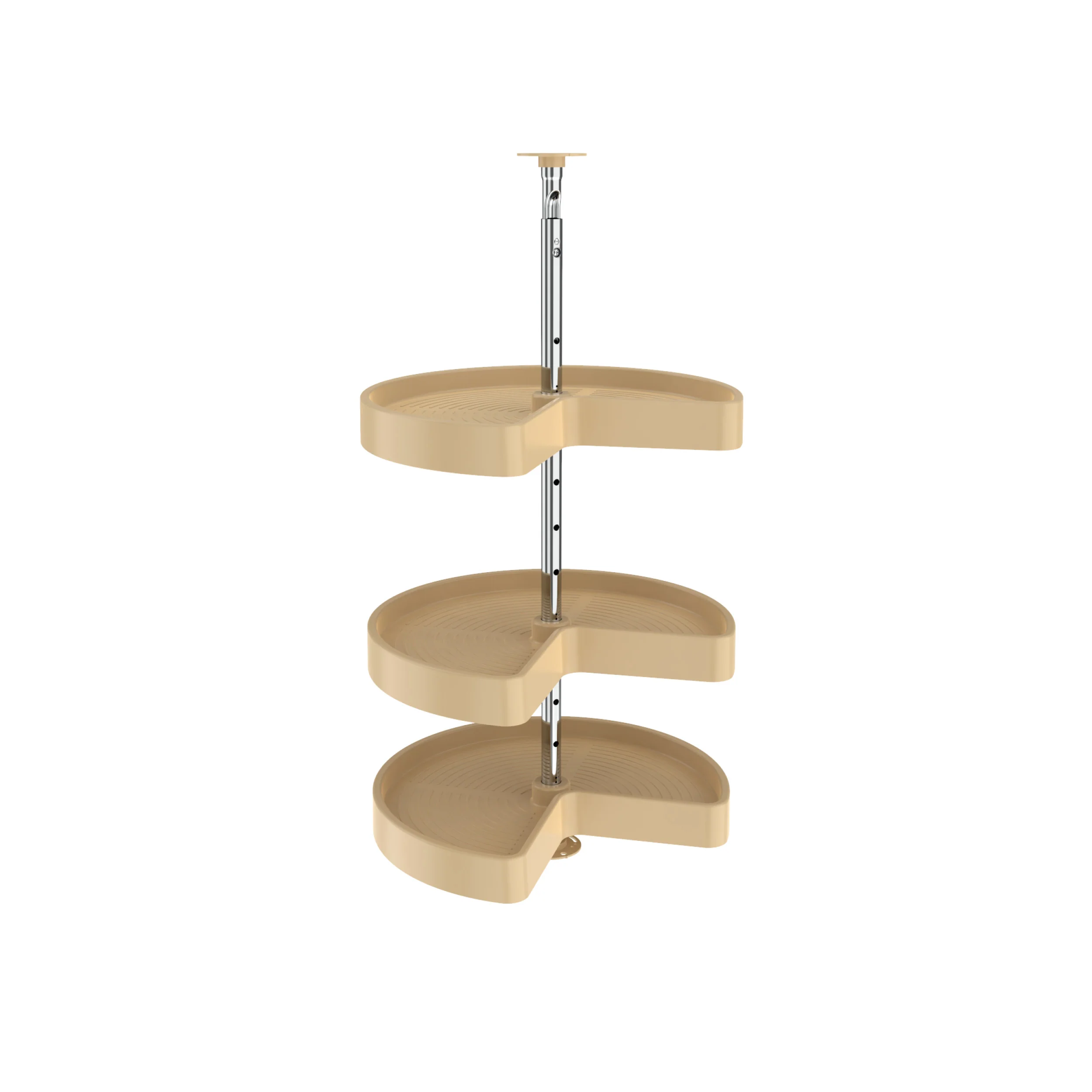 18 in Almond Polymer Kidney Lazy Susans 3-Shelf Almond 18 in (457 mm) W x 18 in (457 mm) D x 34 in (864 mm) H - Image 4