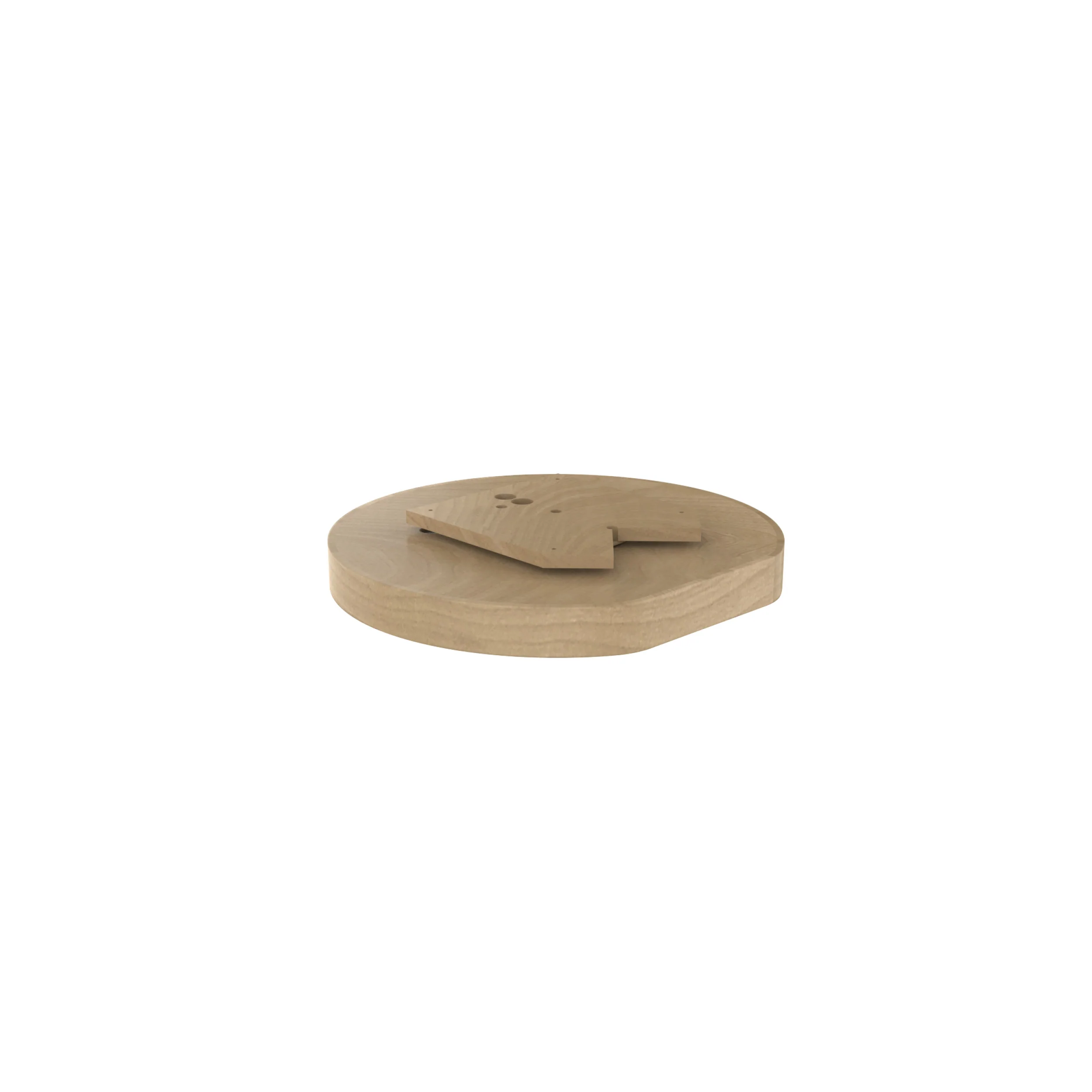 20 in Banded Wood D-Shape Lazy Susan w/steel bearing Natural 20 in (508 mm) W x 20 in (508 mm) D x 2.94 in (75 mm) H - Image 5