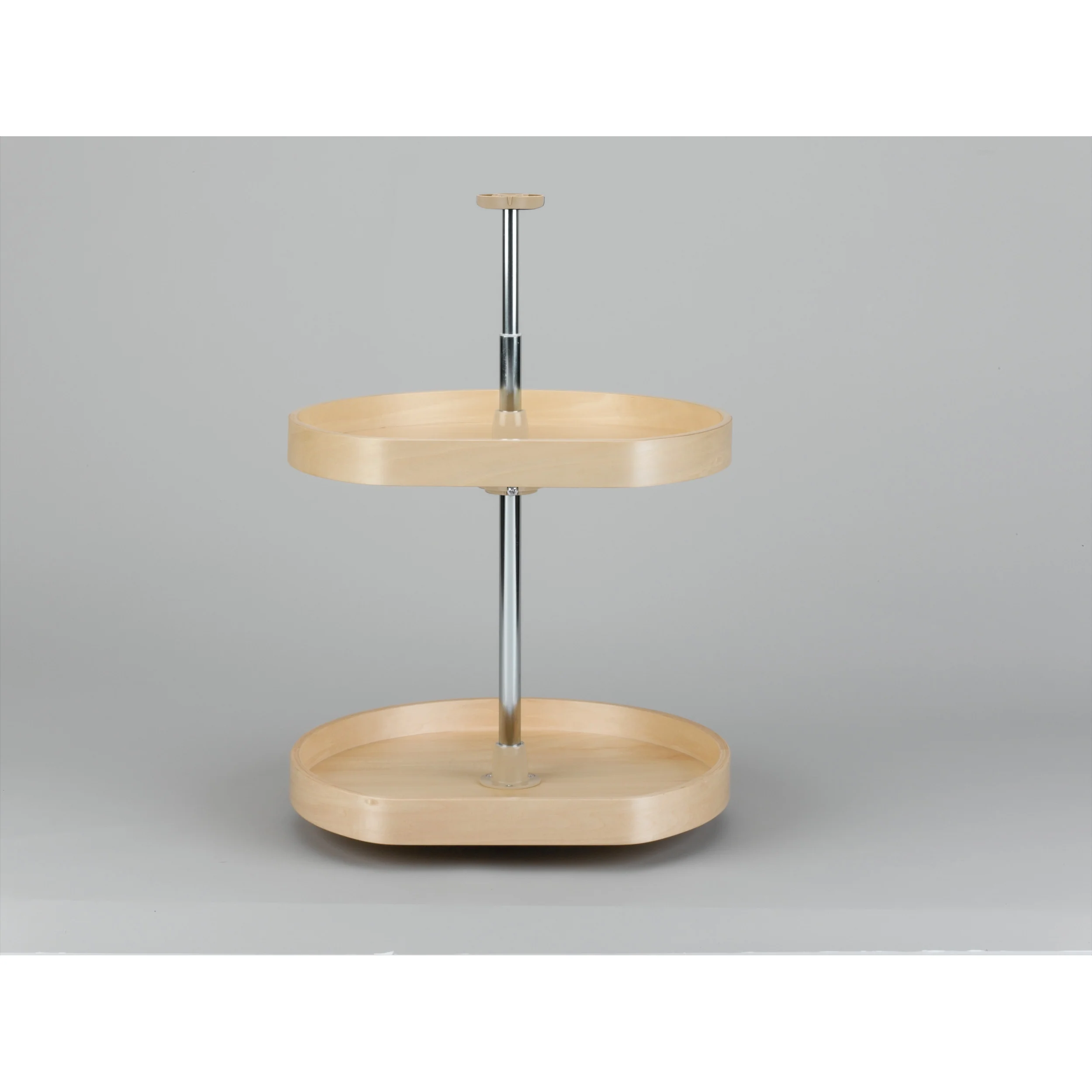 20 in Banded Wood D-Shape Lazy Susans 2-Shelf Natural 20 in (508 mm) W x 20 in (508 mm) D x 26 in (660 mm) H - Image 8