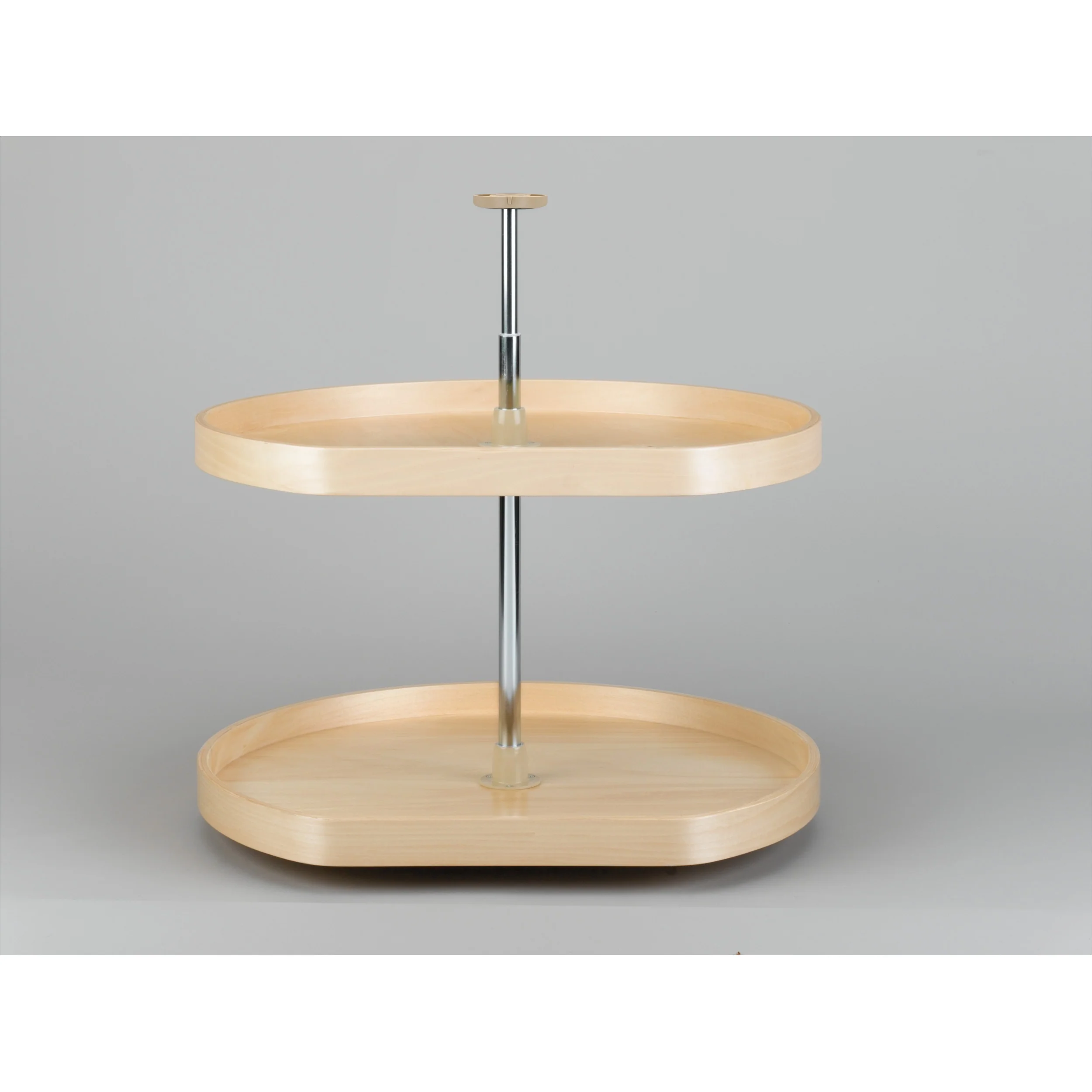 32 in Banded Wood D-Shape Lazy Susans 2-Shelf Natural 32 in (813 mm) W x 32 in (813 mm) D x 26 in (660 mm) H - Image 7