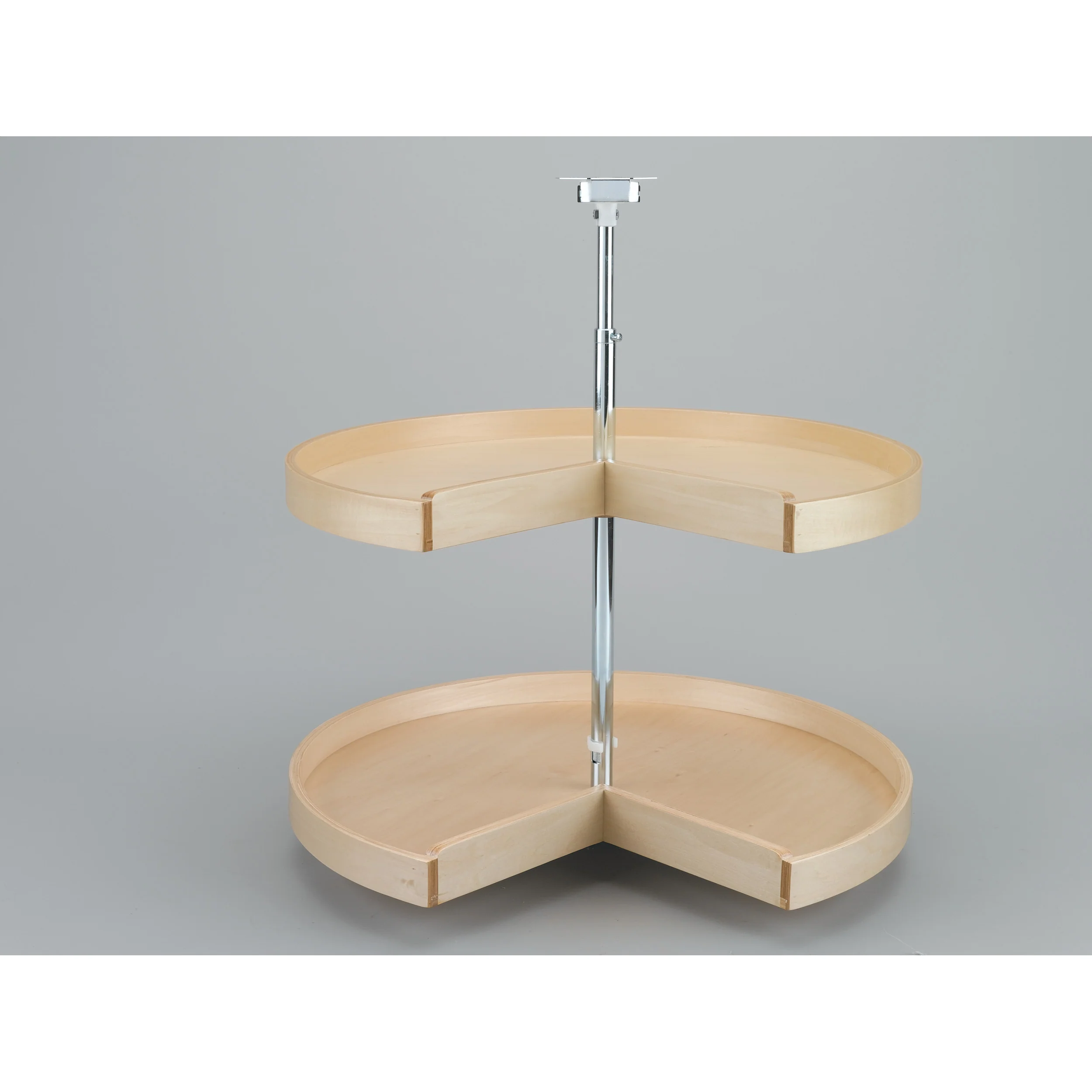 28 in Banded Wood Pie-Cut Lazy Susans 2-Shelf Natural  28 in (711 mm) W x 28 in (711 mm) D x 26 in (660 mm) H