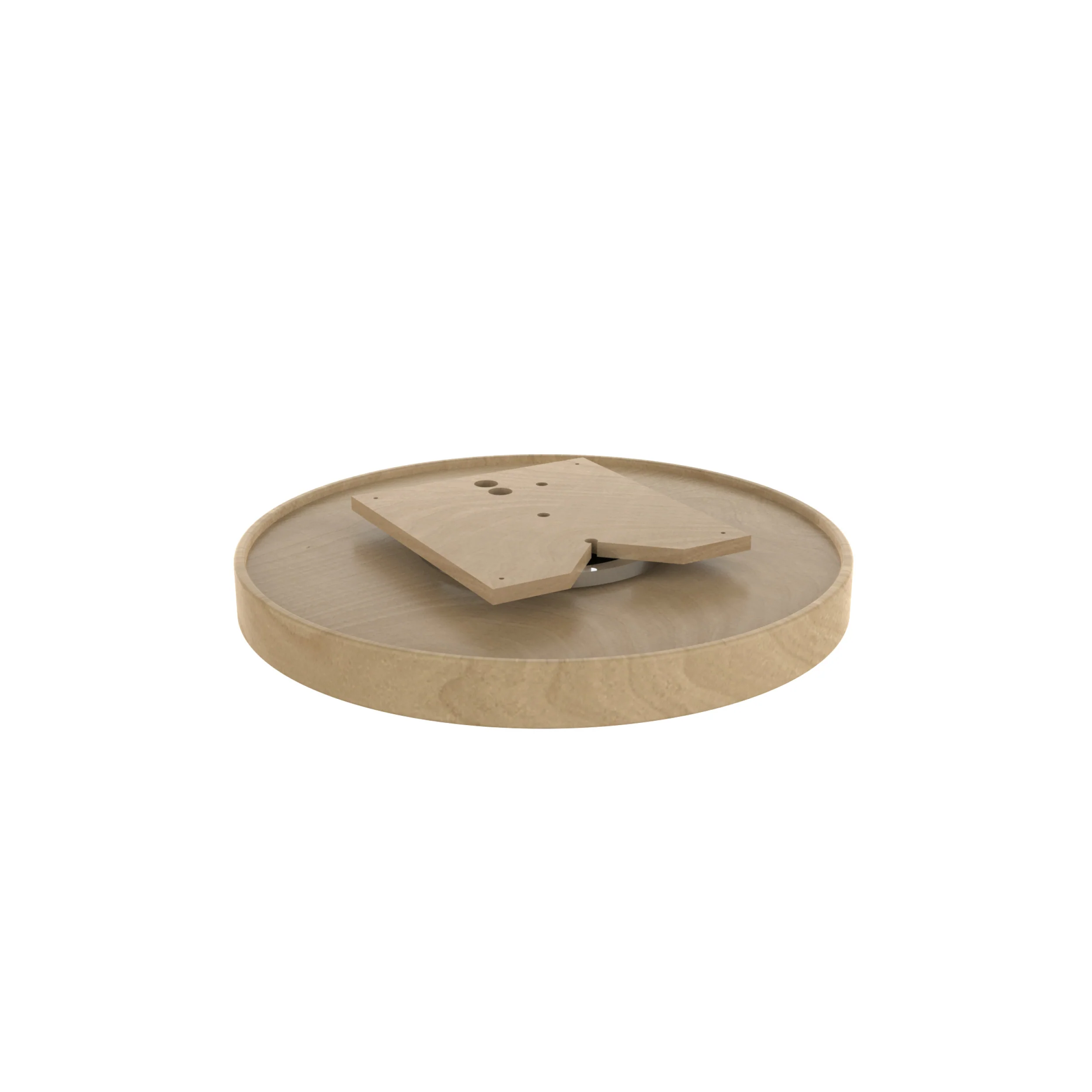 24 in Natural Wood Full Circle Lazy Susan Natural  24 in (610 mm) W x 24 in (610 mm) D x 3.78 in (96 mm) H - Image 3
