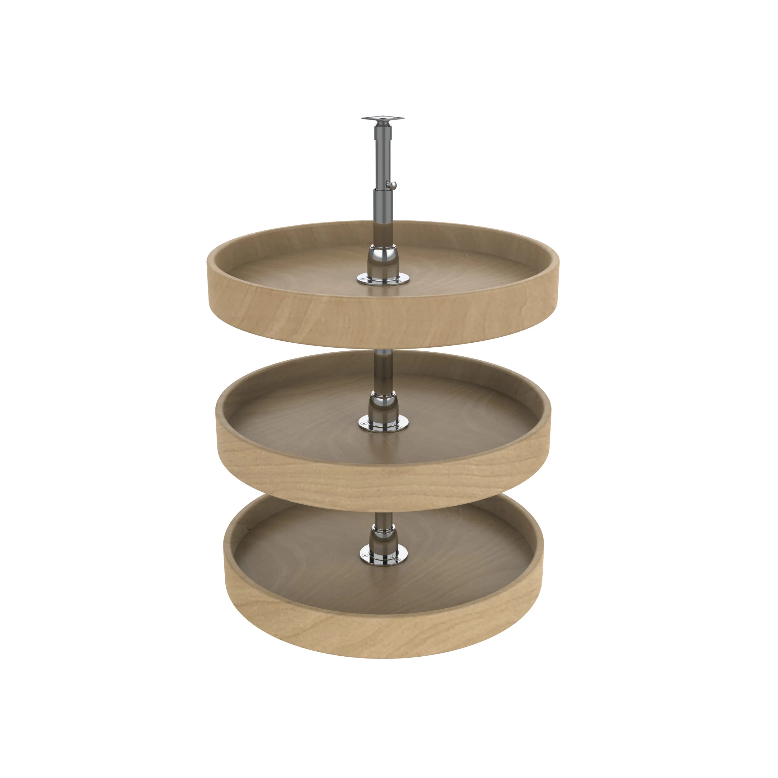 18 in Natural Wood Full Circle Lazy Susans 3-Shelf Natural 18 in (457 mm) W x 18 in (457 mm) D x 38 in (965 mm) H - Image 3