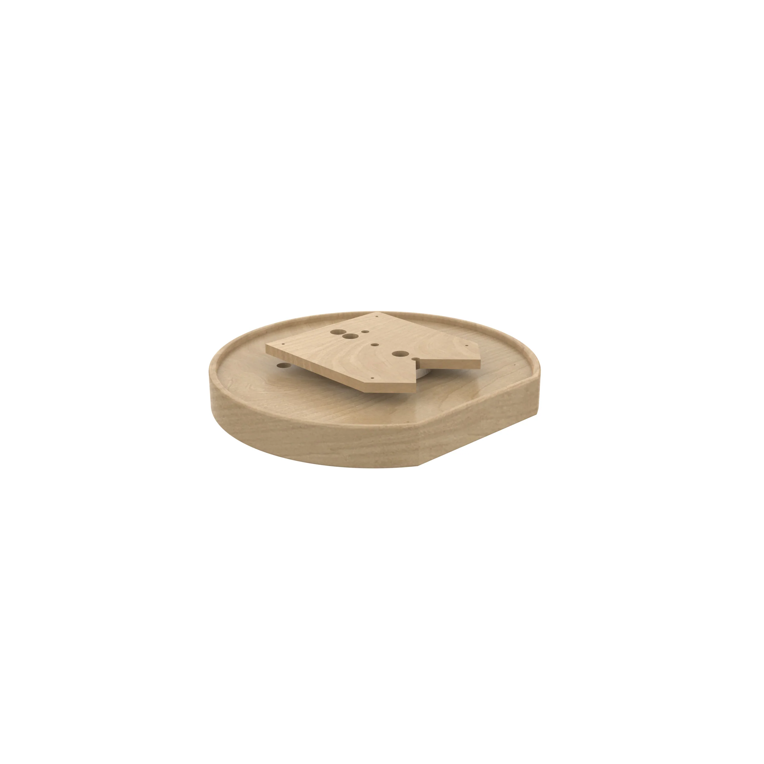 20 in Natural Wood D-Shape Lazy Susan Natural  20 in (508 mm) W x 20 in (508 mm) D x 3.78 in (96 mm) H - Image 4