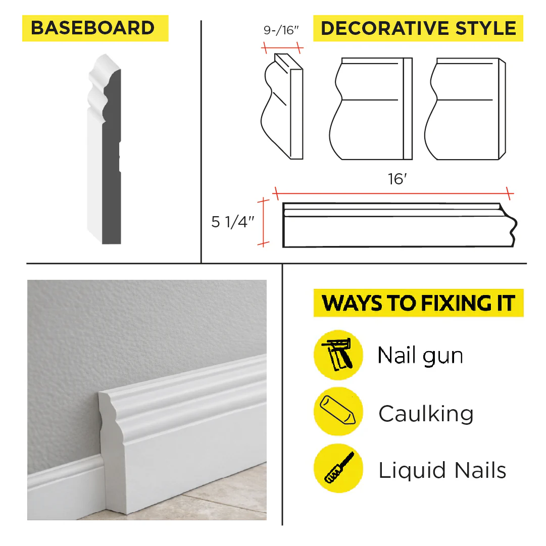 MOULDING M6180P - PRIMED BASEBOARD - Image 2