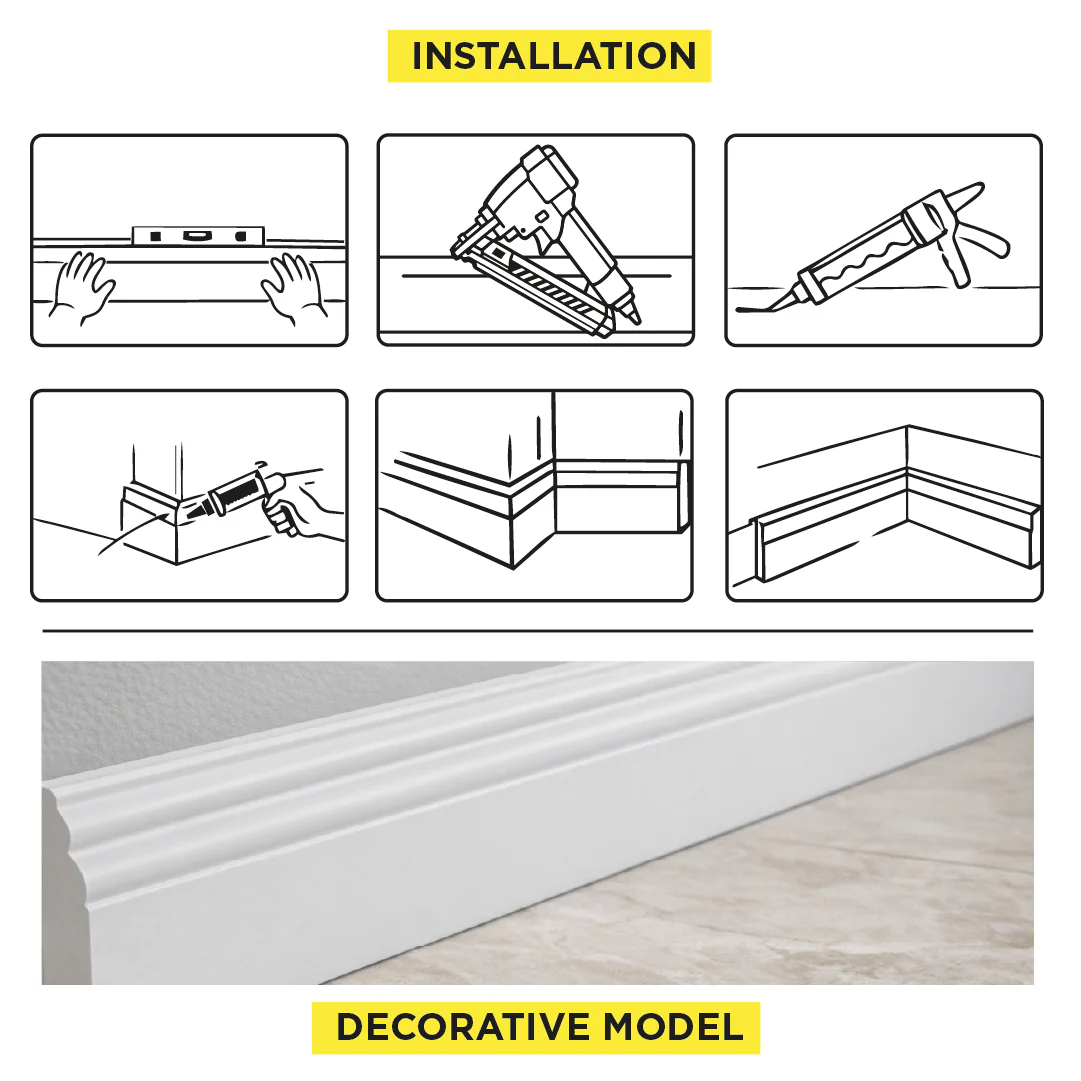 MOULDING M6180P - PRIMED BASEBOARD - Image 3