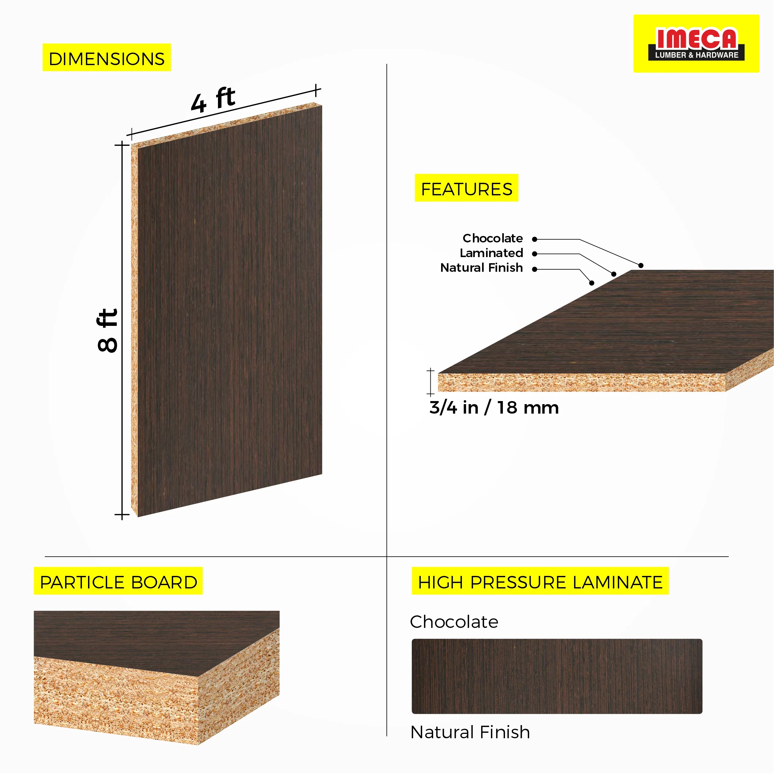 MELAMINE CHOCOLATE 3/4 4X8 (IMPORT) 18MM - Image 2