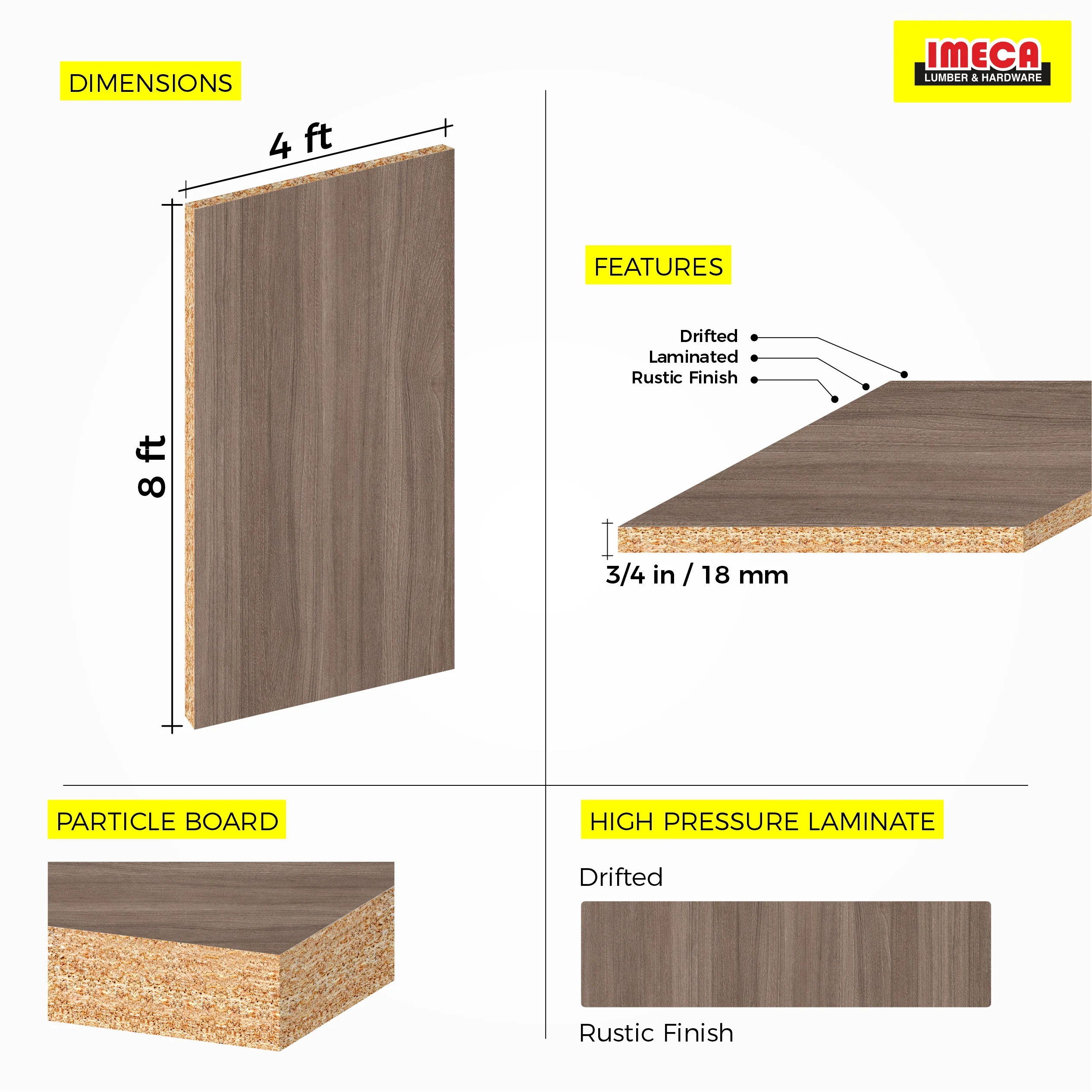 MELAMINE DRIFTED (RUSTIC FINISH) 3/4 4x8 19MM - Image 3