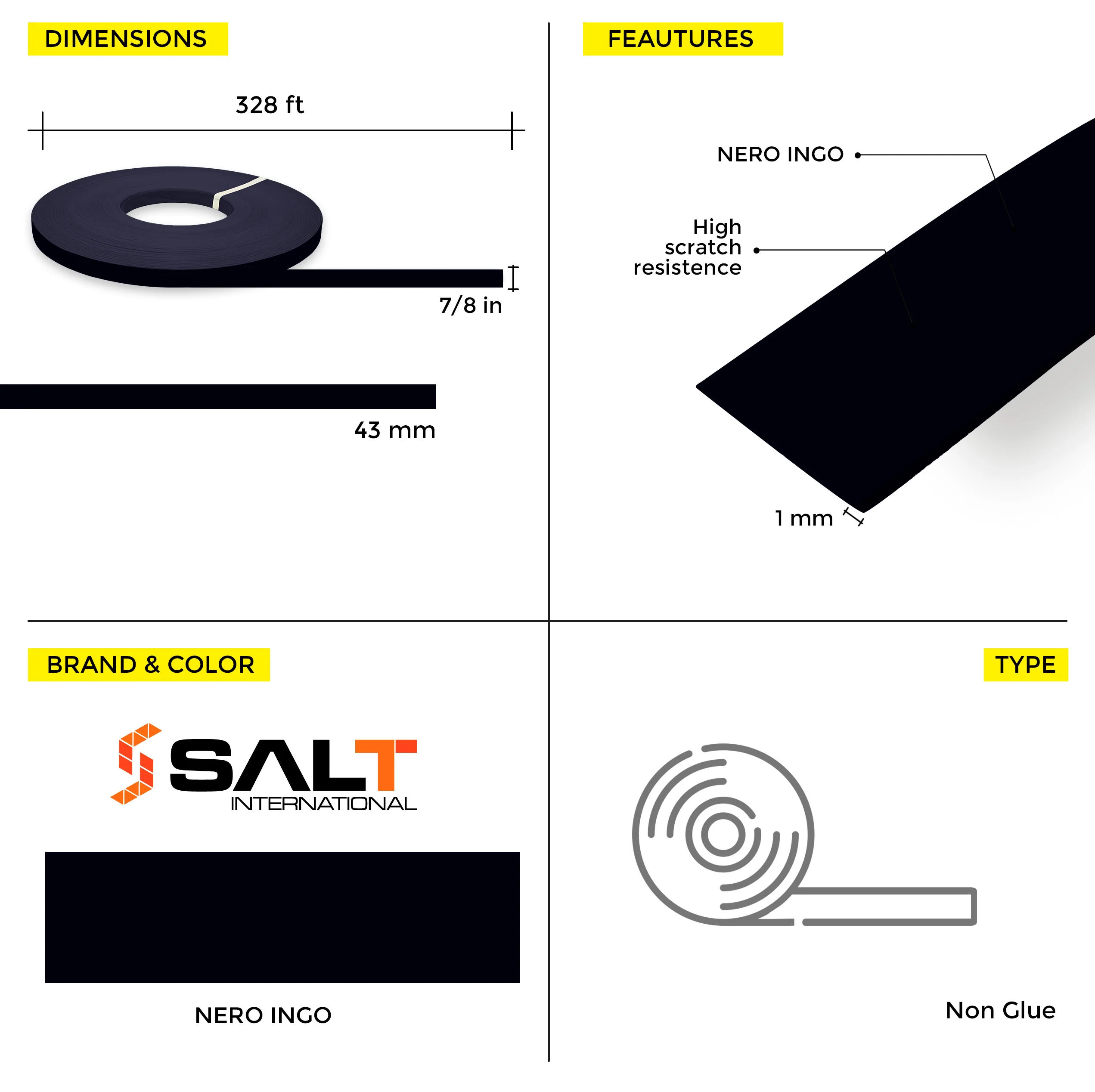 Nero Igno PVC Edge Banding (328 ft x 1 mm) - Image 9