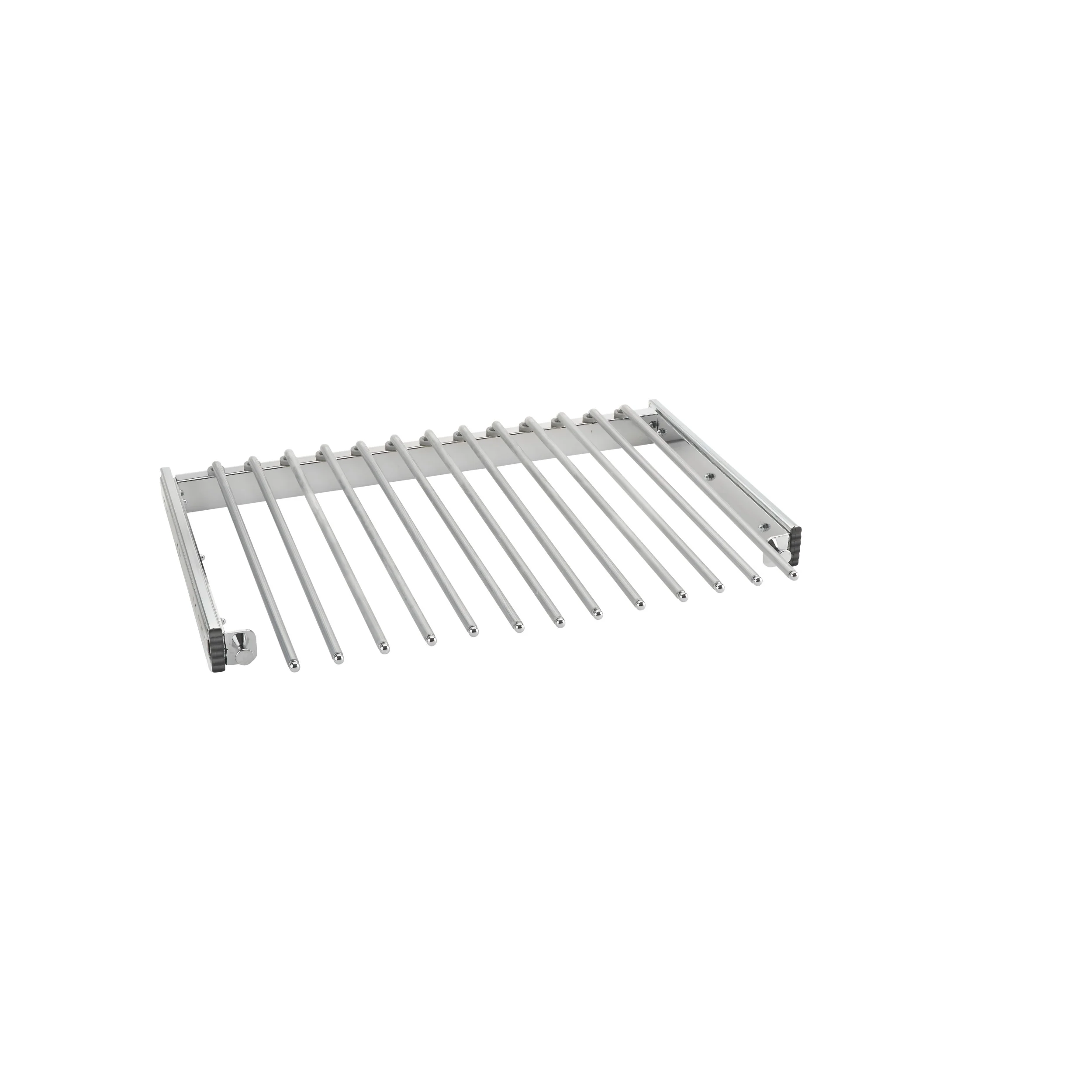 24 in Chrome Pullout Pants Rack w/13 pants rods Chrome 23.75 in (603 mm) W x 14 in (356 mm) D x 3 in (76 mm) H - Image 5