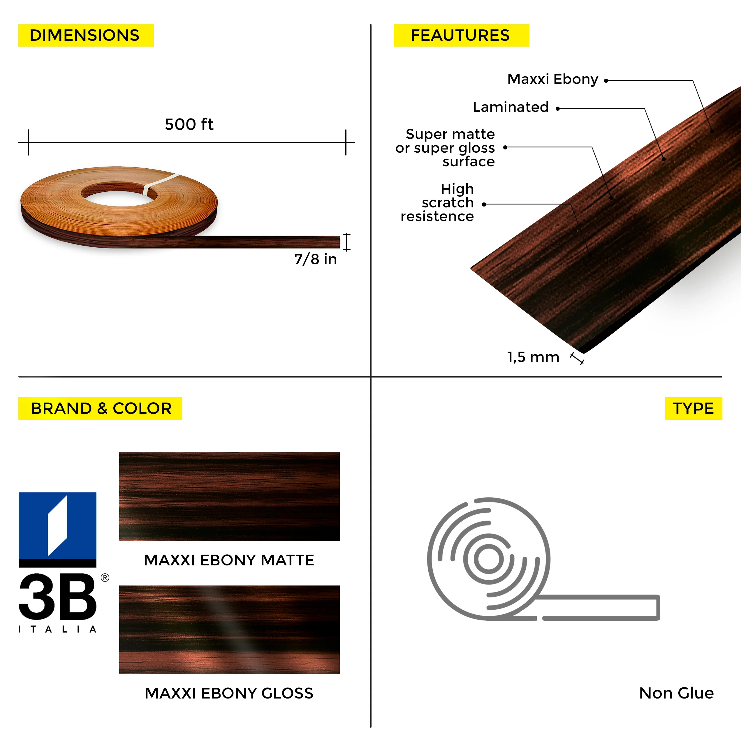 Maxxi® Mocaccino PVC Edge Banding (7/8 in x 500 ft x 1.5 mm) - Image 17