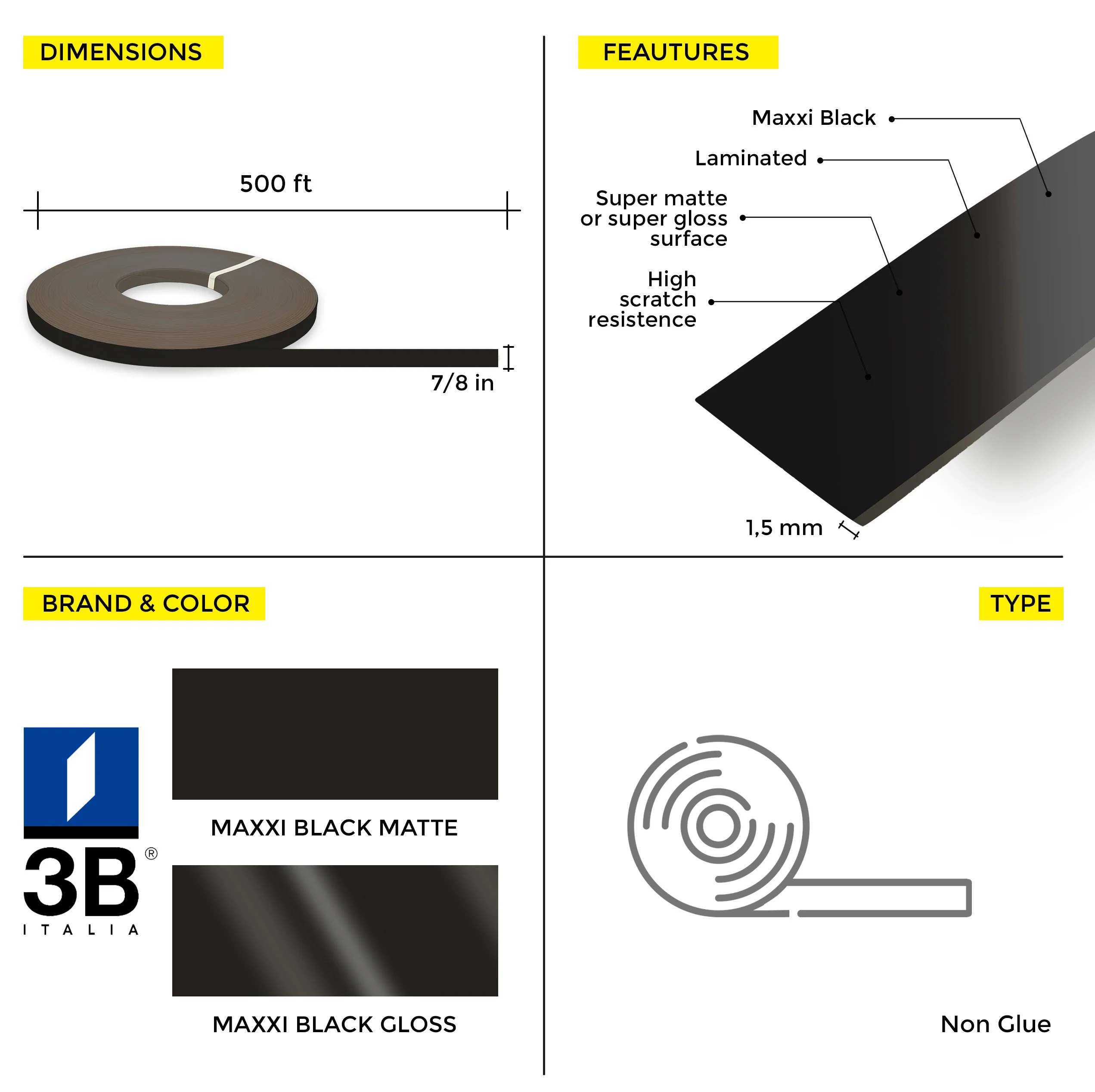 Maxxi® Mocaccino PVC Edge Banding (7/8 in x 500 ft x 1.5 mm) - Image 35