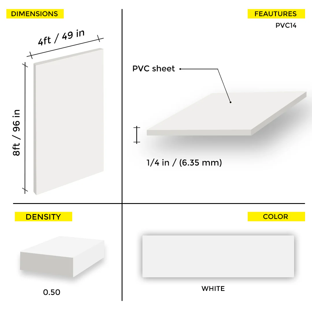 PVC BOARD 1/4" 4X8 - Image 2