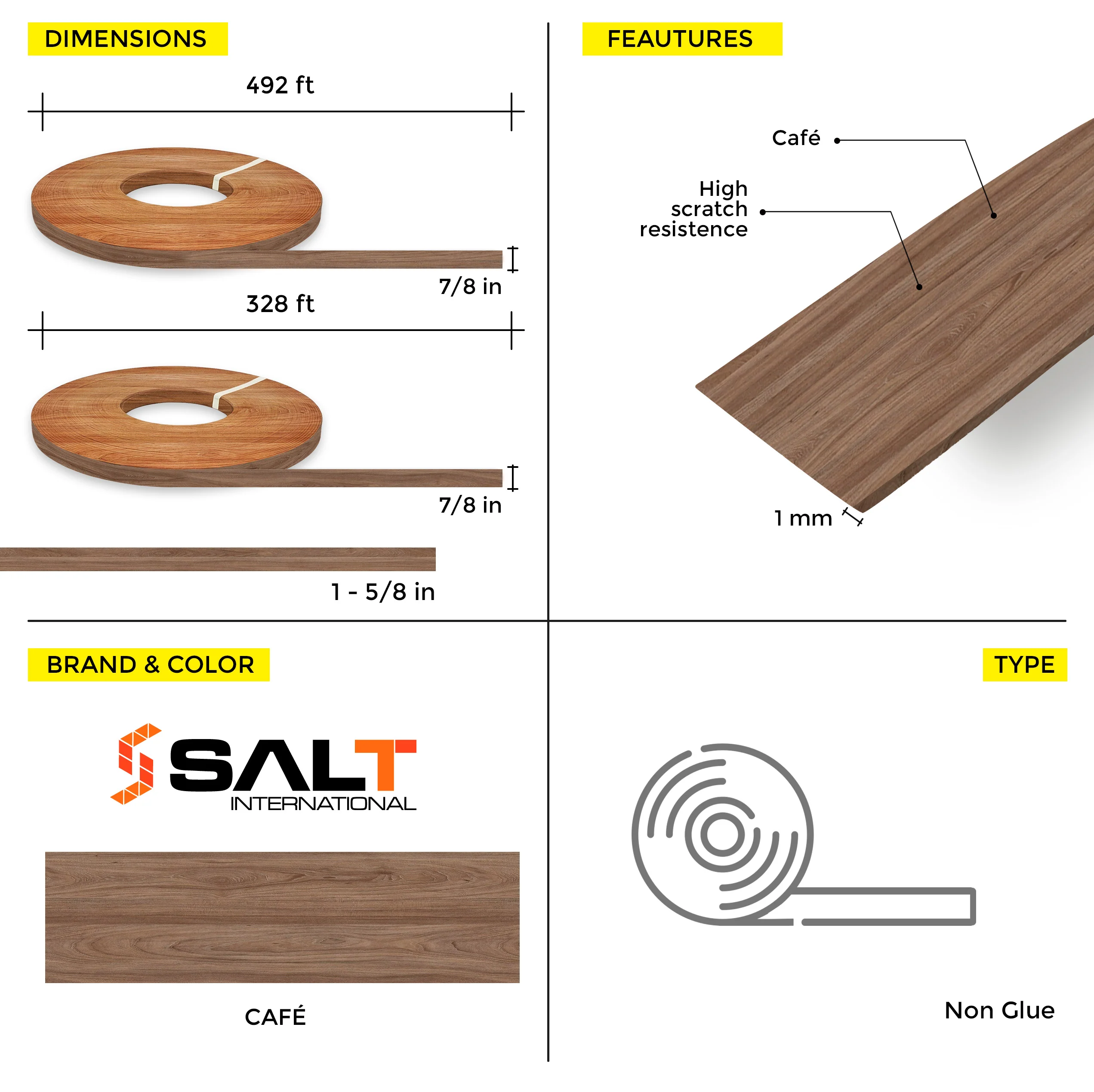 Cafe PVC Edge Banding (328 ft x 1 mm) - Image 3